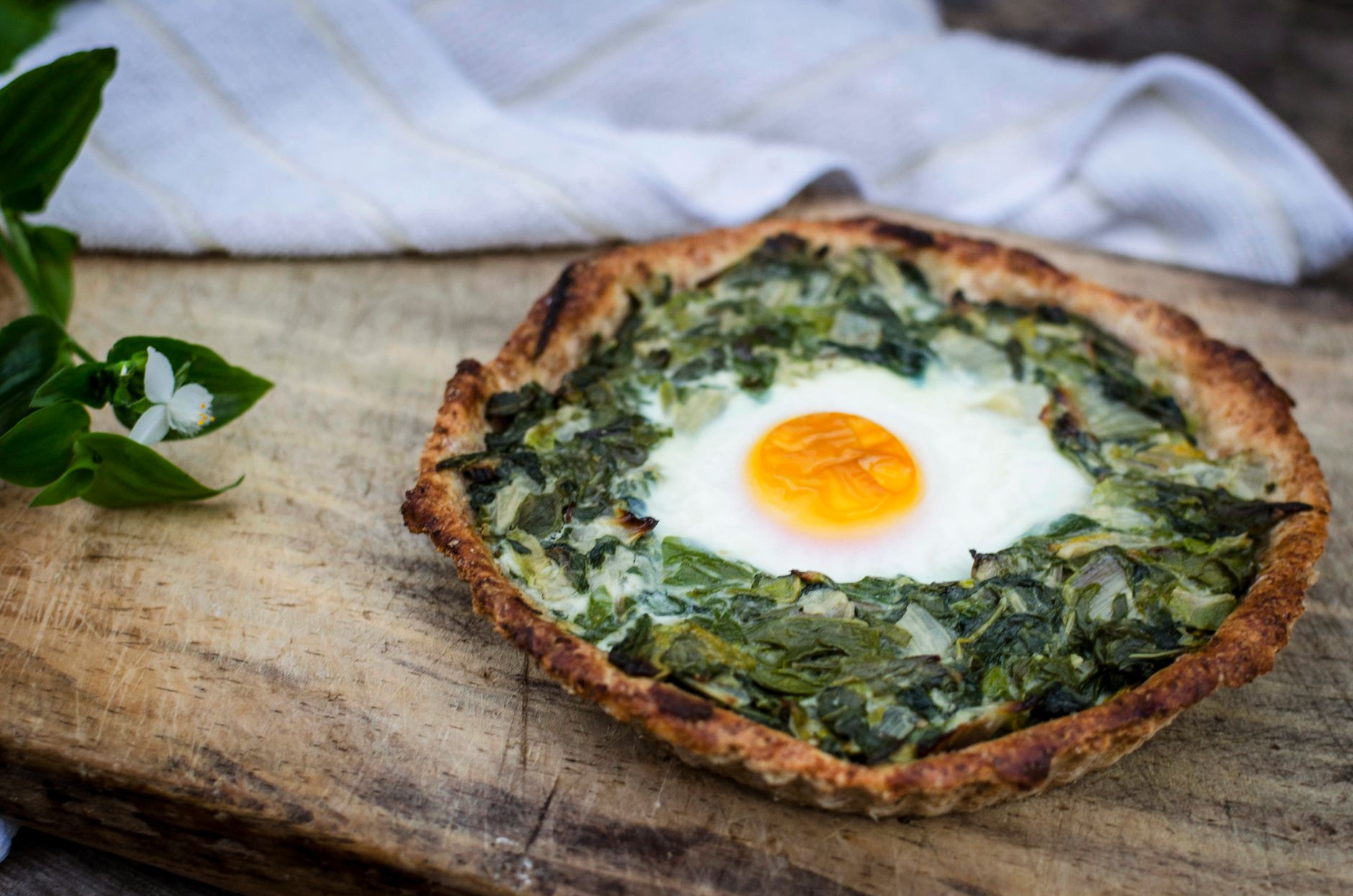 Crispy Erbazzone with Fried Egg