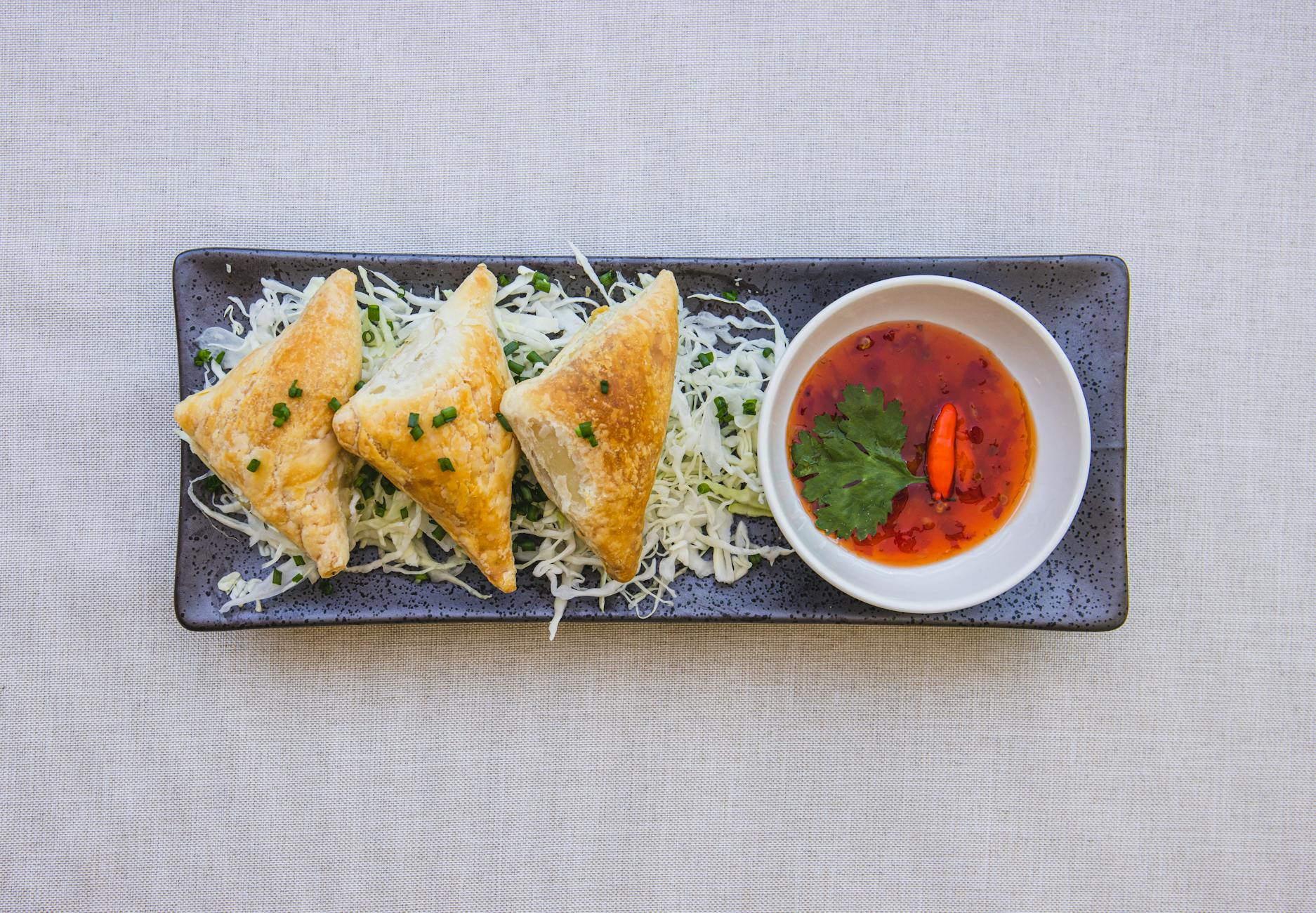 Crispy Fatayer with Chili Dipping Sauce