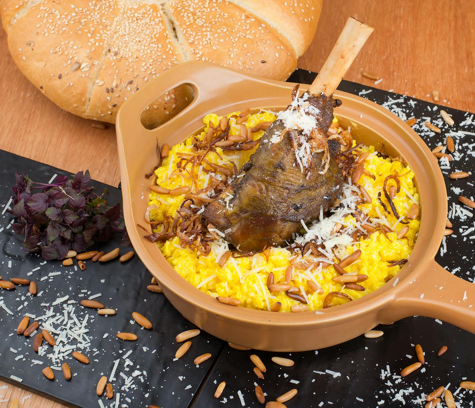 Crispy Fattah with Spiced Lamb