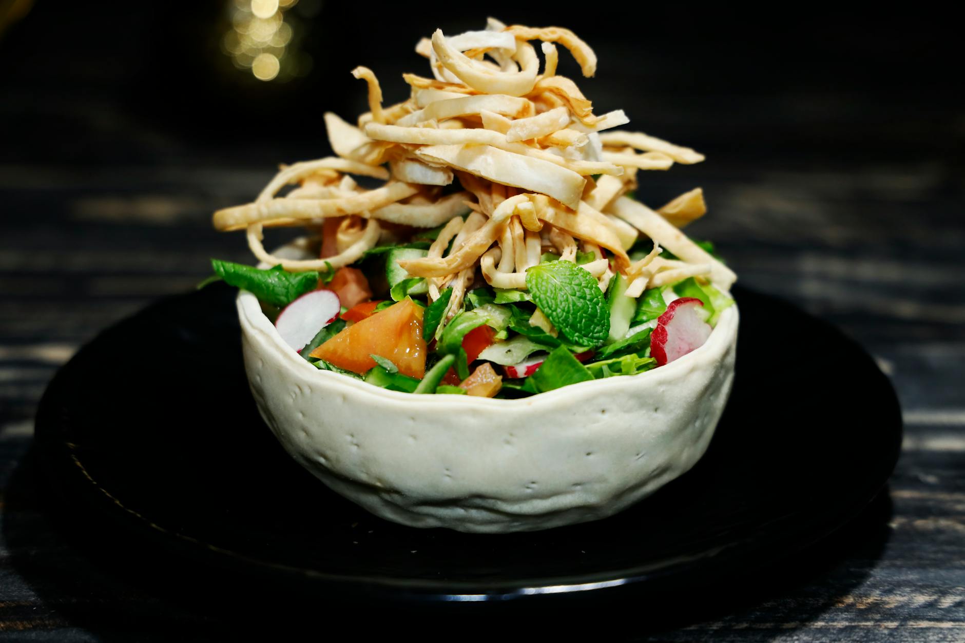 Crispy Fattoush with Lemon Dressing