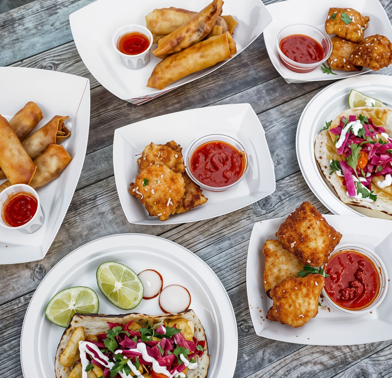 Crispy Fish Tacos with Chili Crema