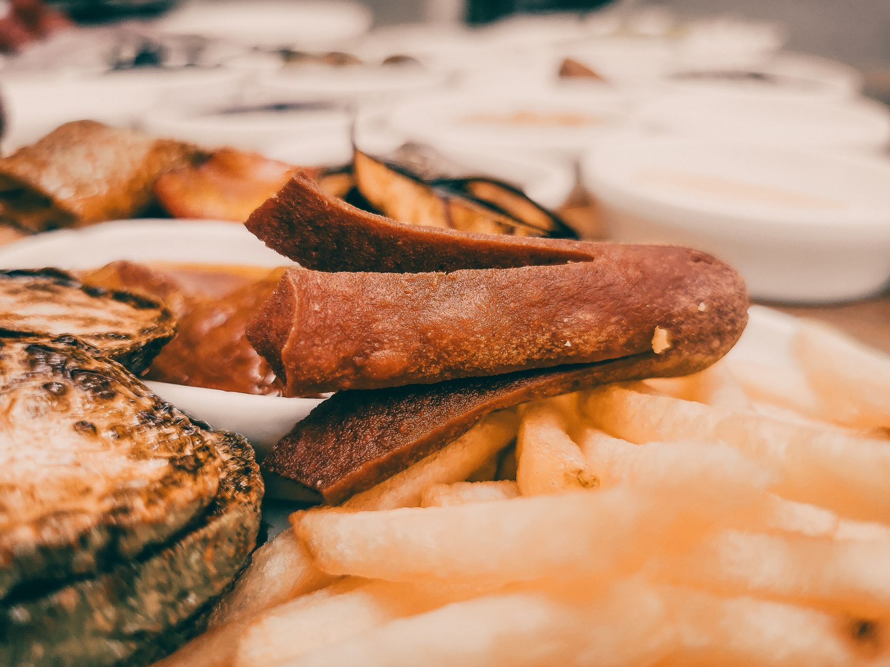 Crispy Frikandel with Fries & Zucchini