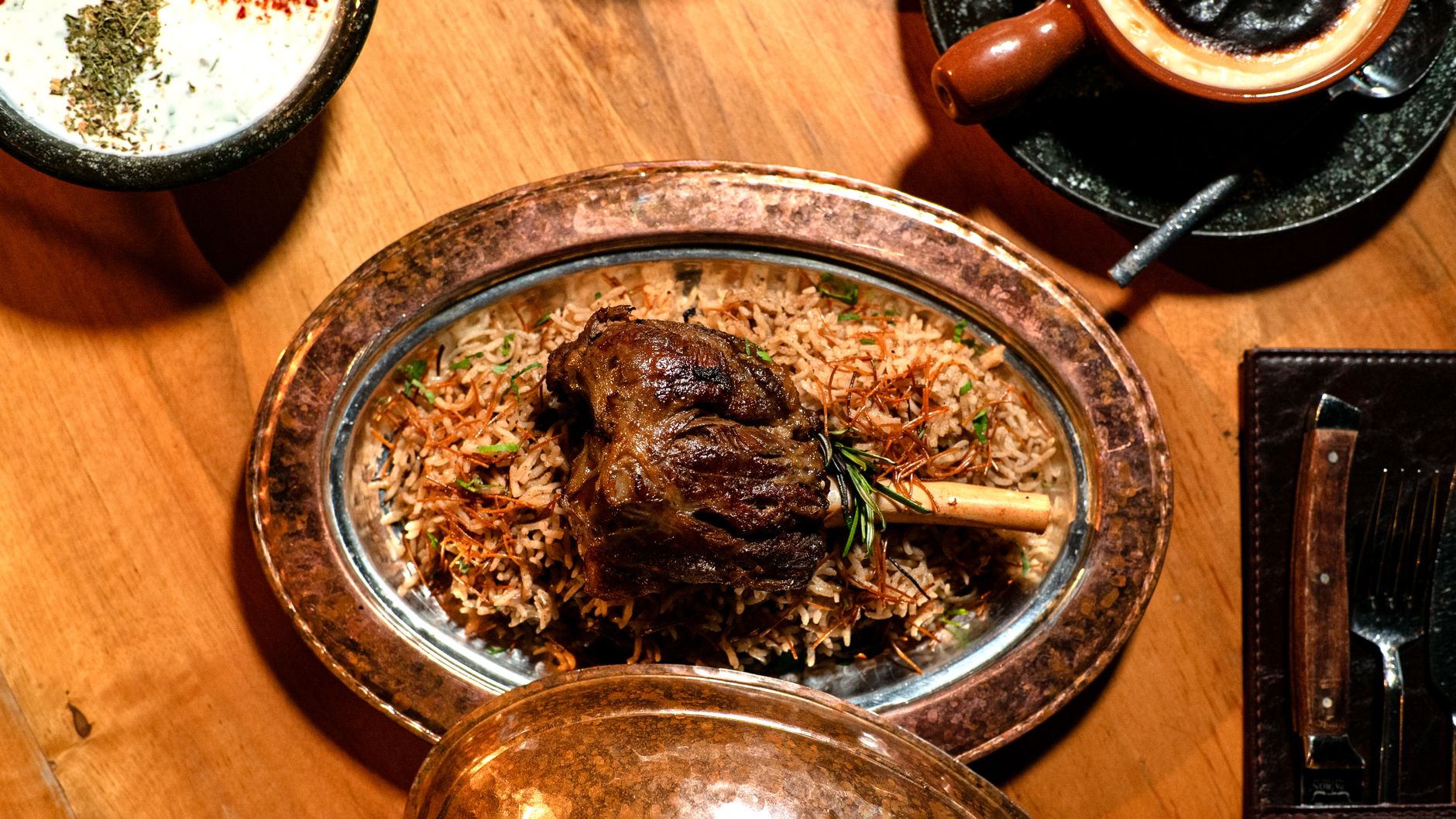 Crispy Lamb Ouzi with Tzatziki