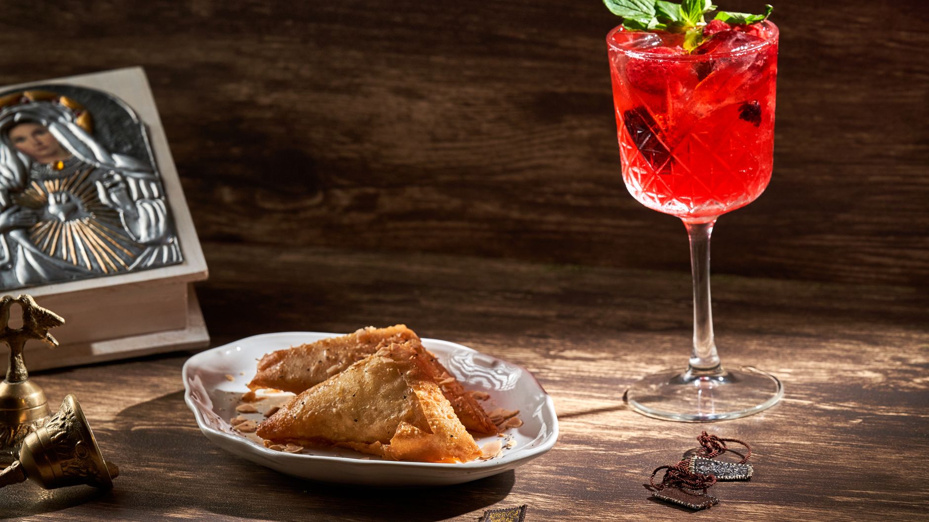 Crispy Lentil Samosas with Mint Honey Dip