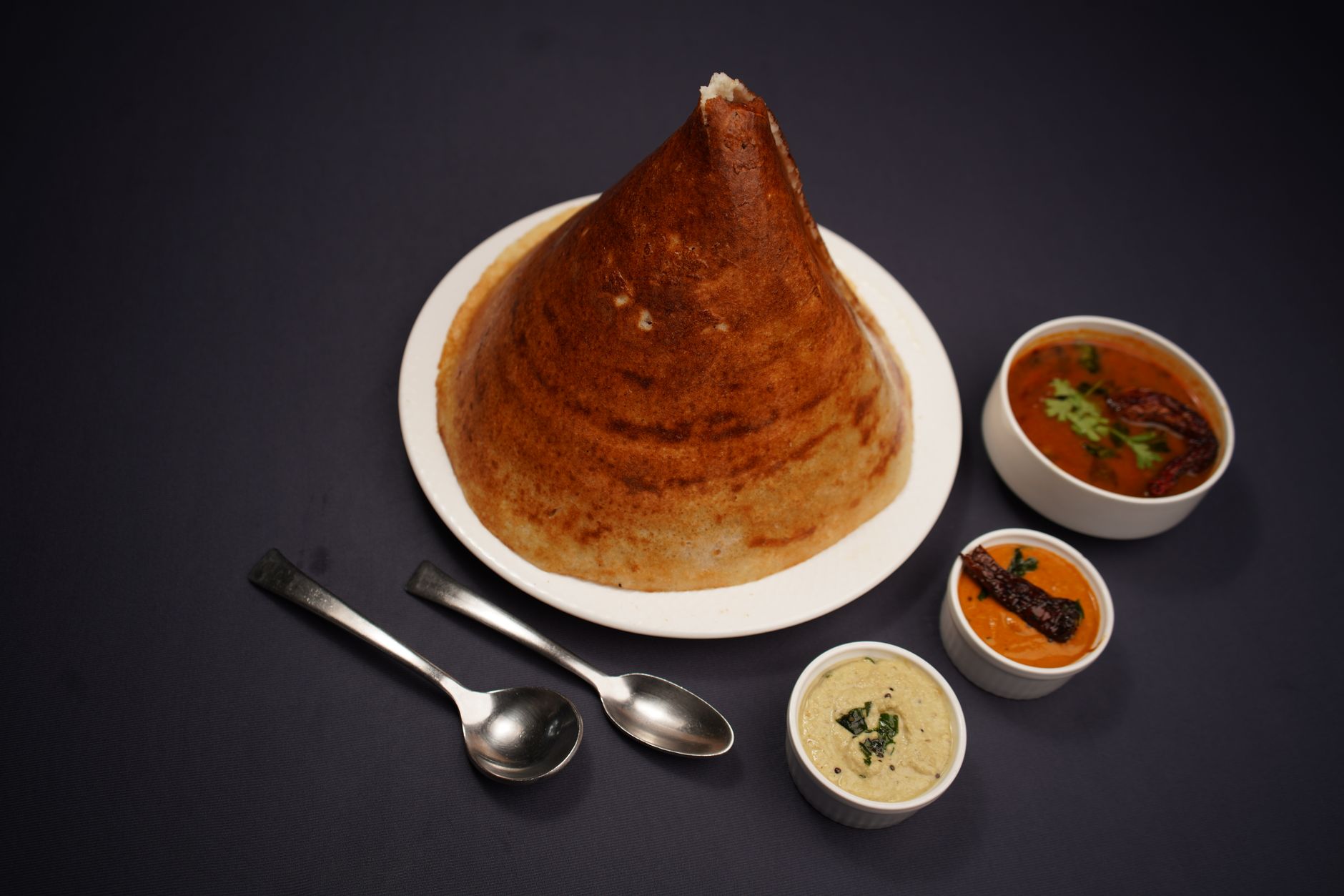 Crispy Paper Dosa with Coconut Chutney