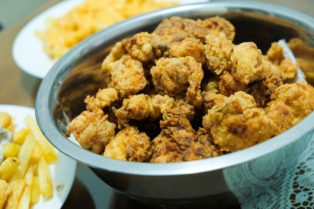 Crispy Pork Chunks with Fries & Mac