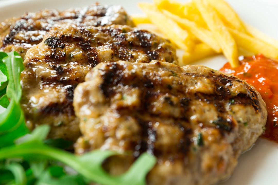 Crispy Pork Frikadellen with Fries & Ajvar