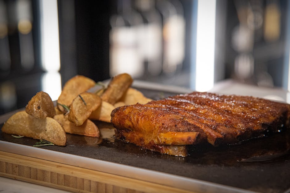 Crispy Pork Ribs with Mustard Glaze