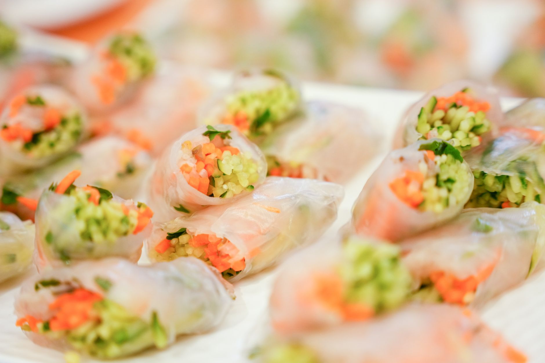 Crispy Rice Paper Rolls with Peanut Sauce