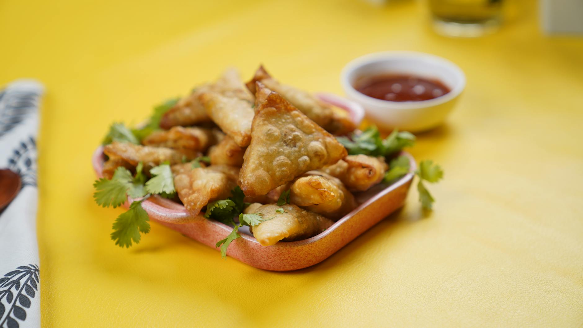 Crispy Sambusa with Hot Honey Dip