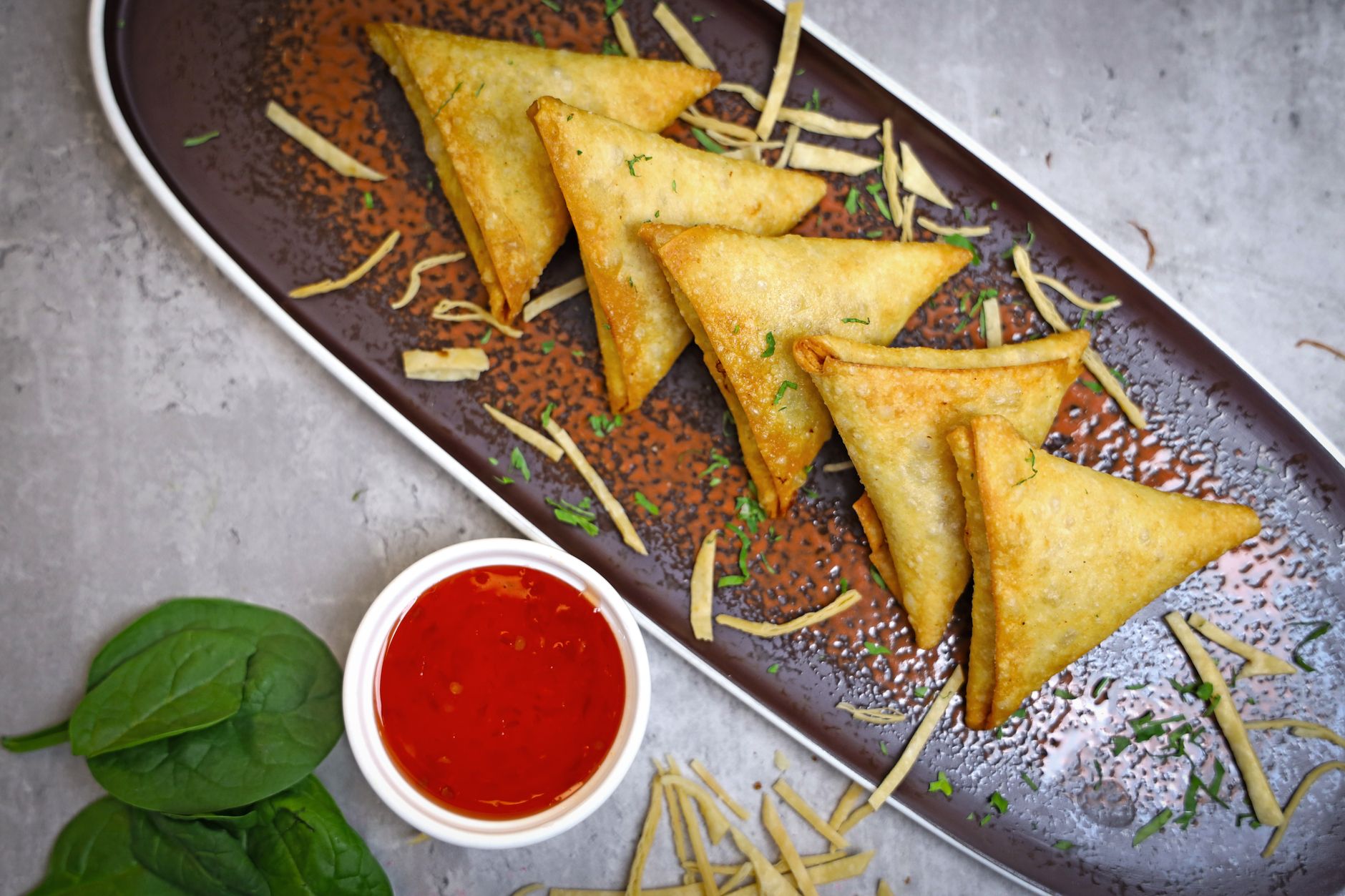 Crispy Sambusa with Sweet Chili Dip