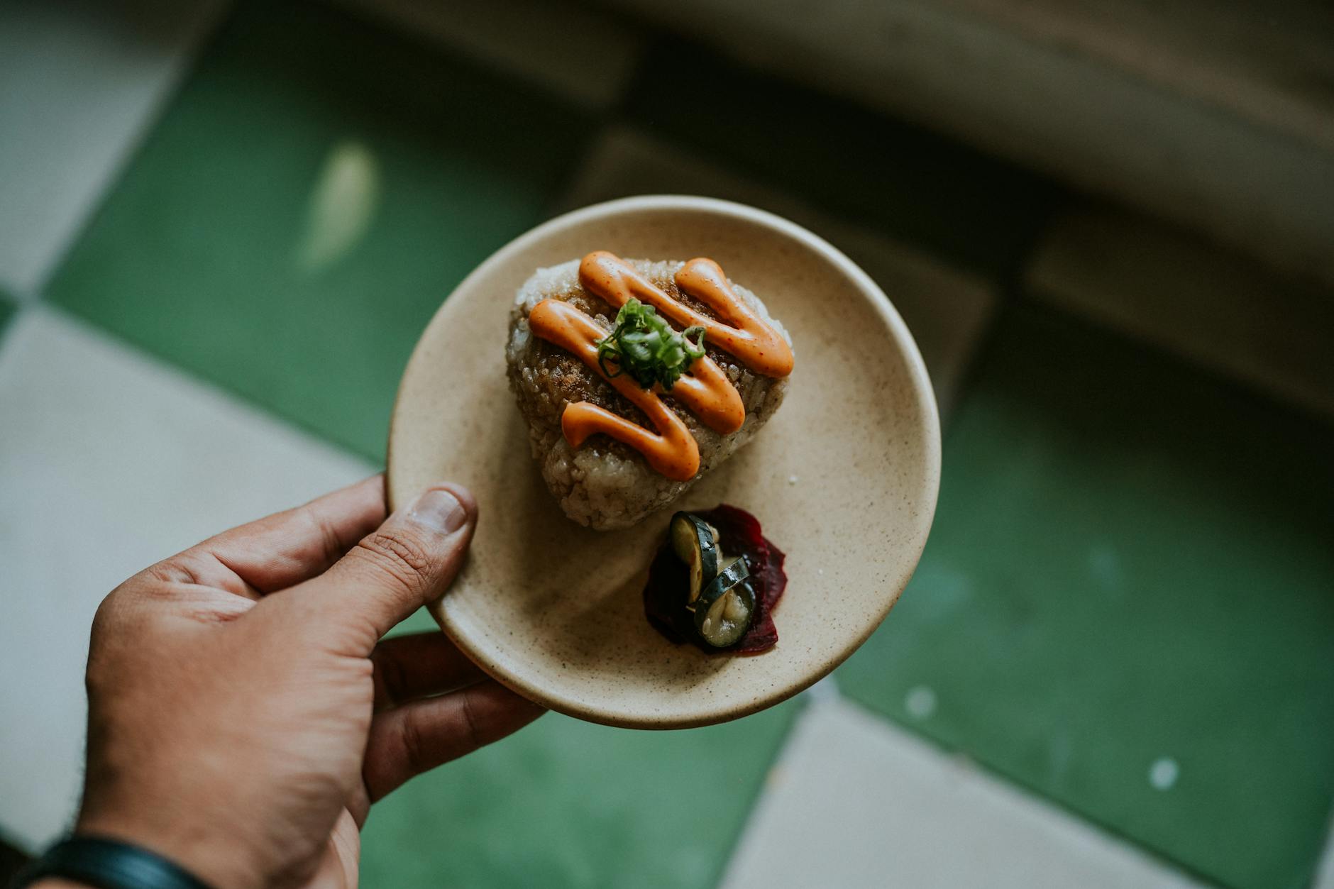 Crispy Seaweed Onigiri with Pickled Veg