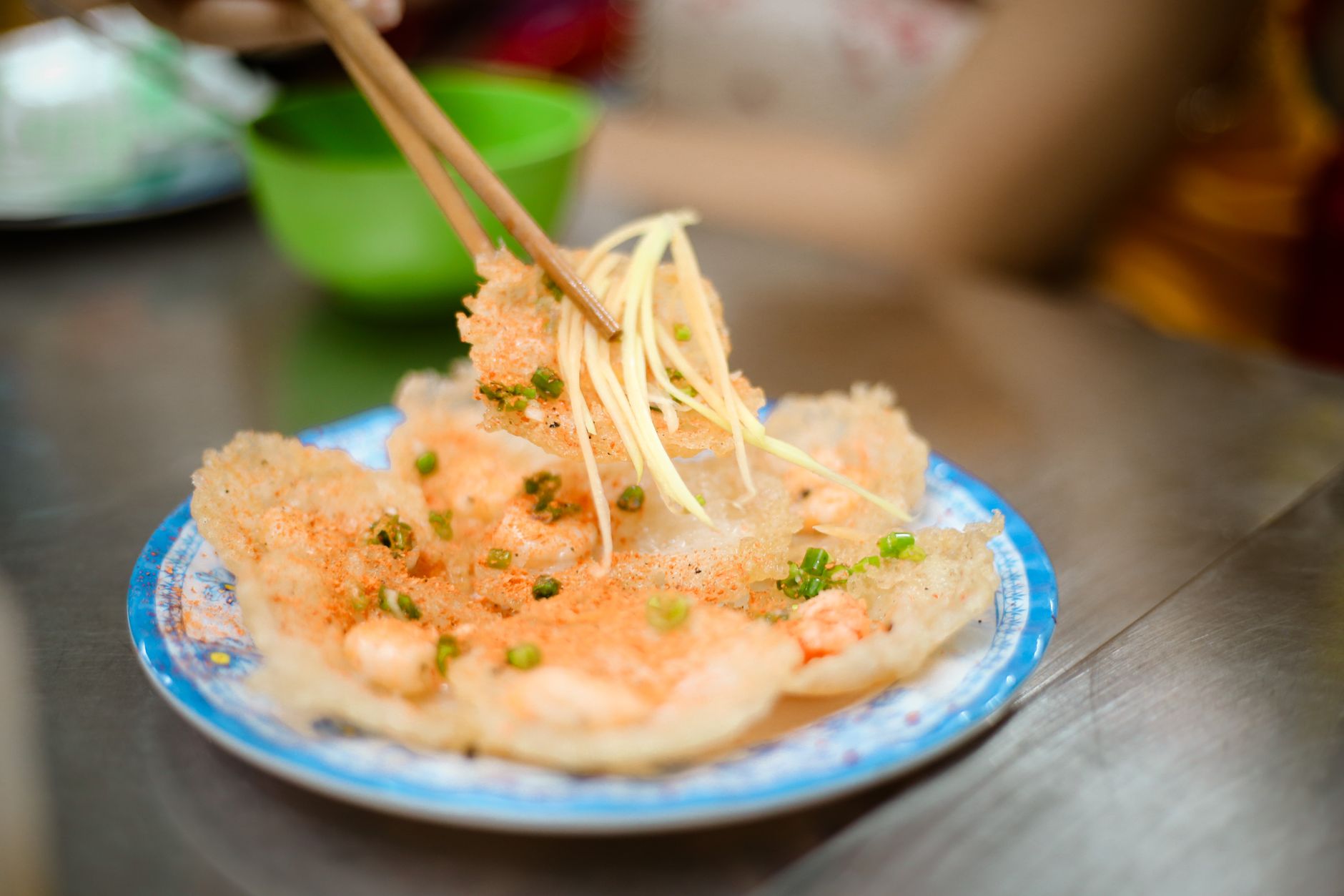 15-Min Crispy Shrimp Pancakes with Green Mango