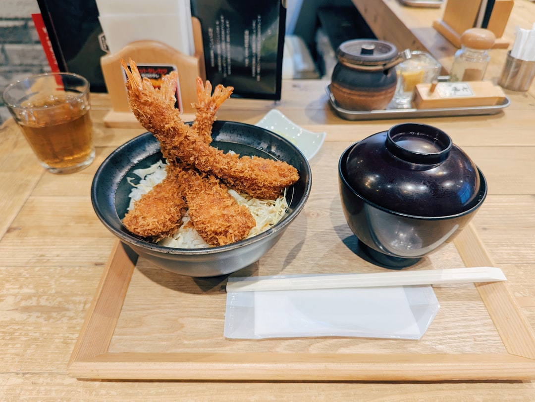 Crispy Shrimp Rice Bowl with Miso Soup
