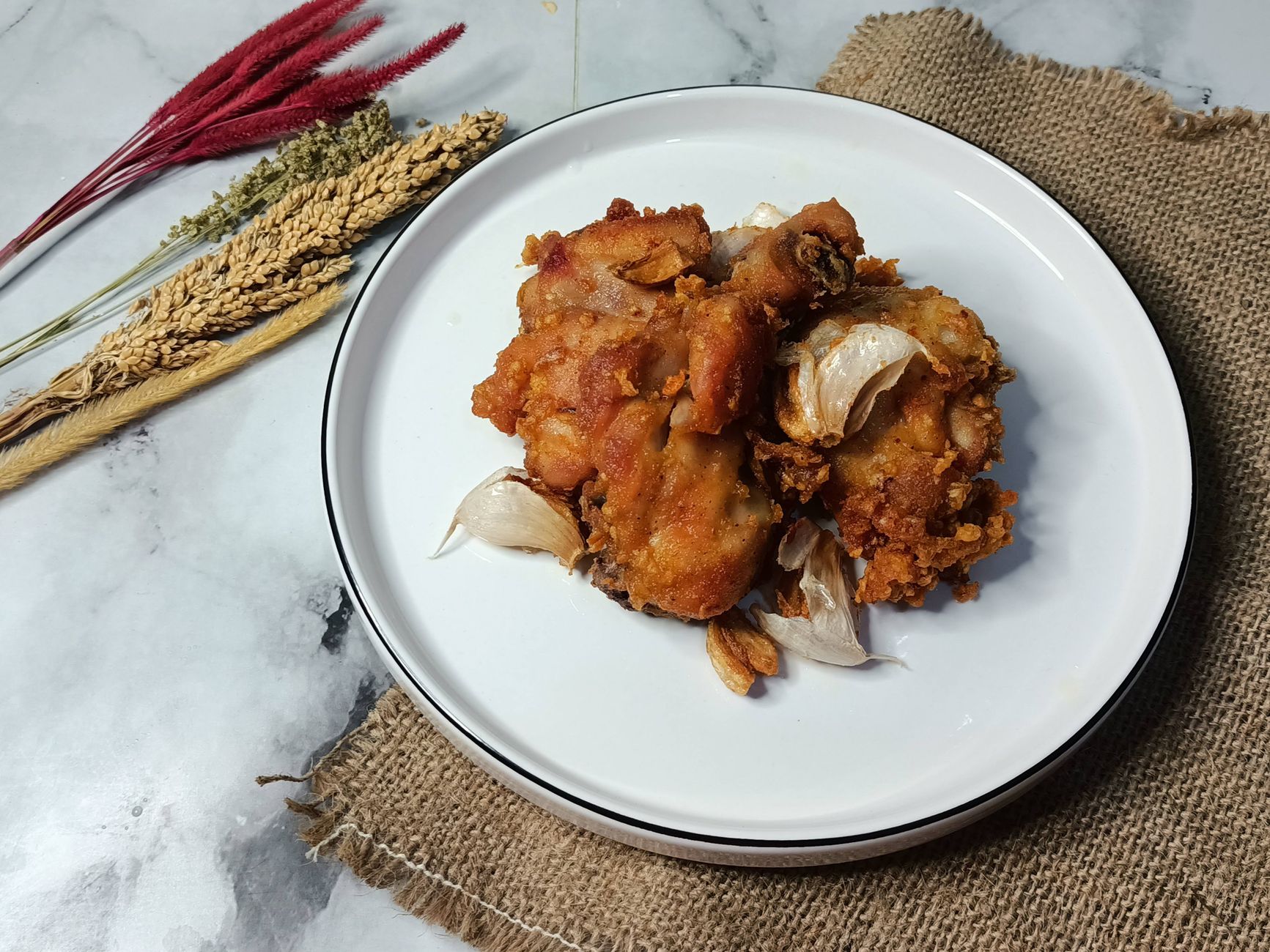 Crispy Soy Garlic Chicken with Fried Garlic