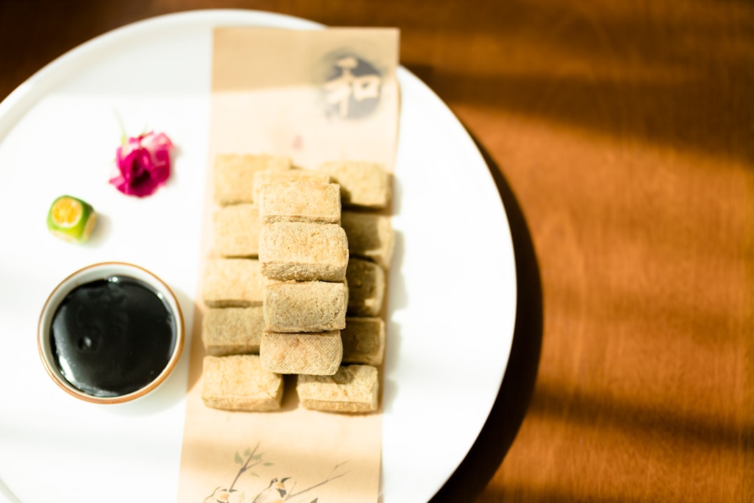 Crispy Tofu Skin Rolls with Soy Dipping Sauce