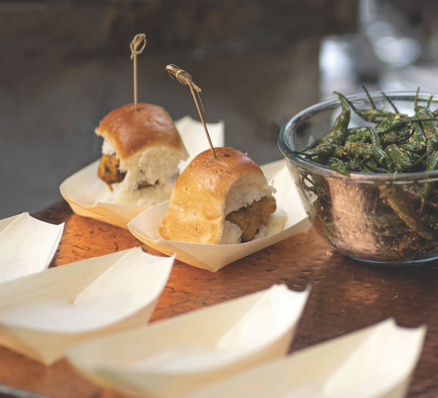 Crispy Vada Pav with Fried Chili