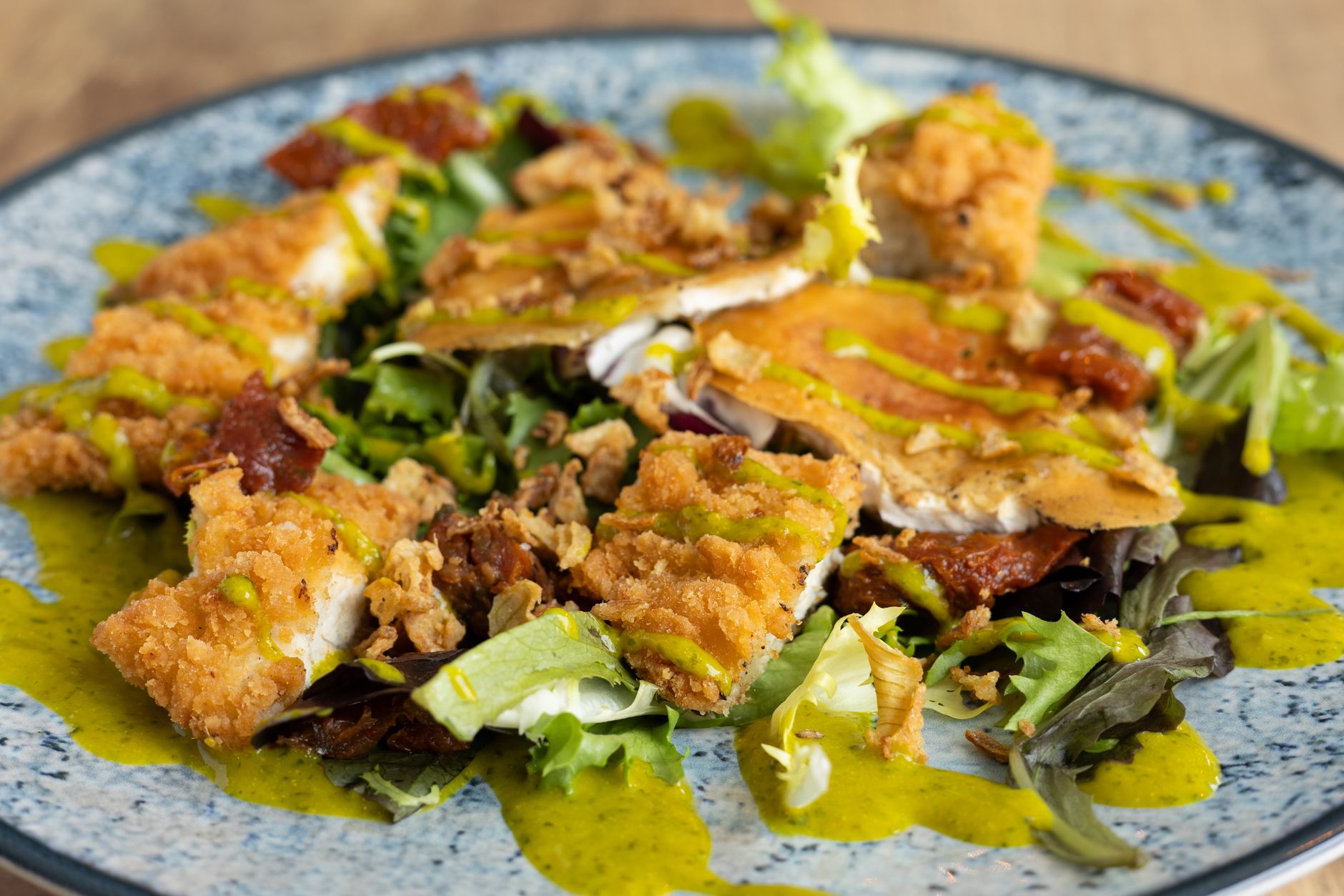 Esquites Salad with Crispy Chicken