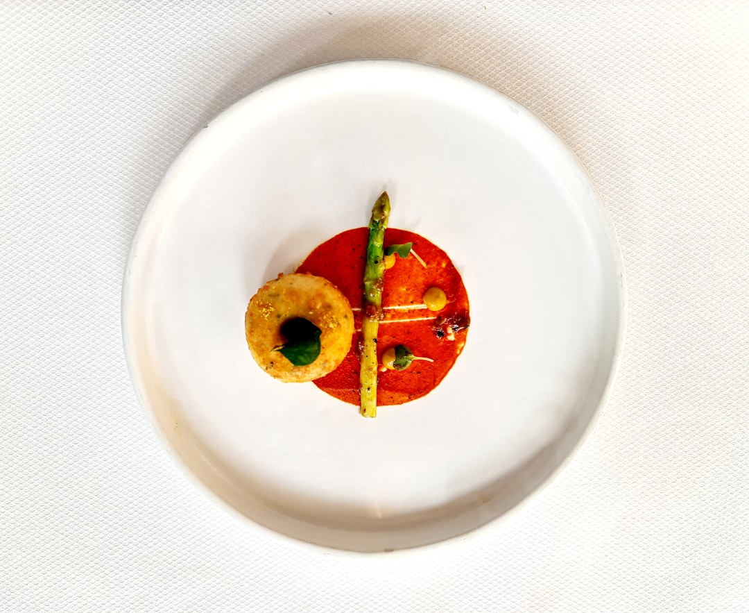 Crispy Fried Green Tomato Stack with Red Pepper Coulis
