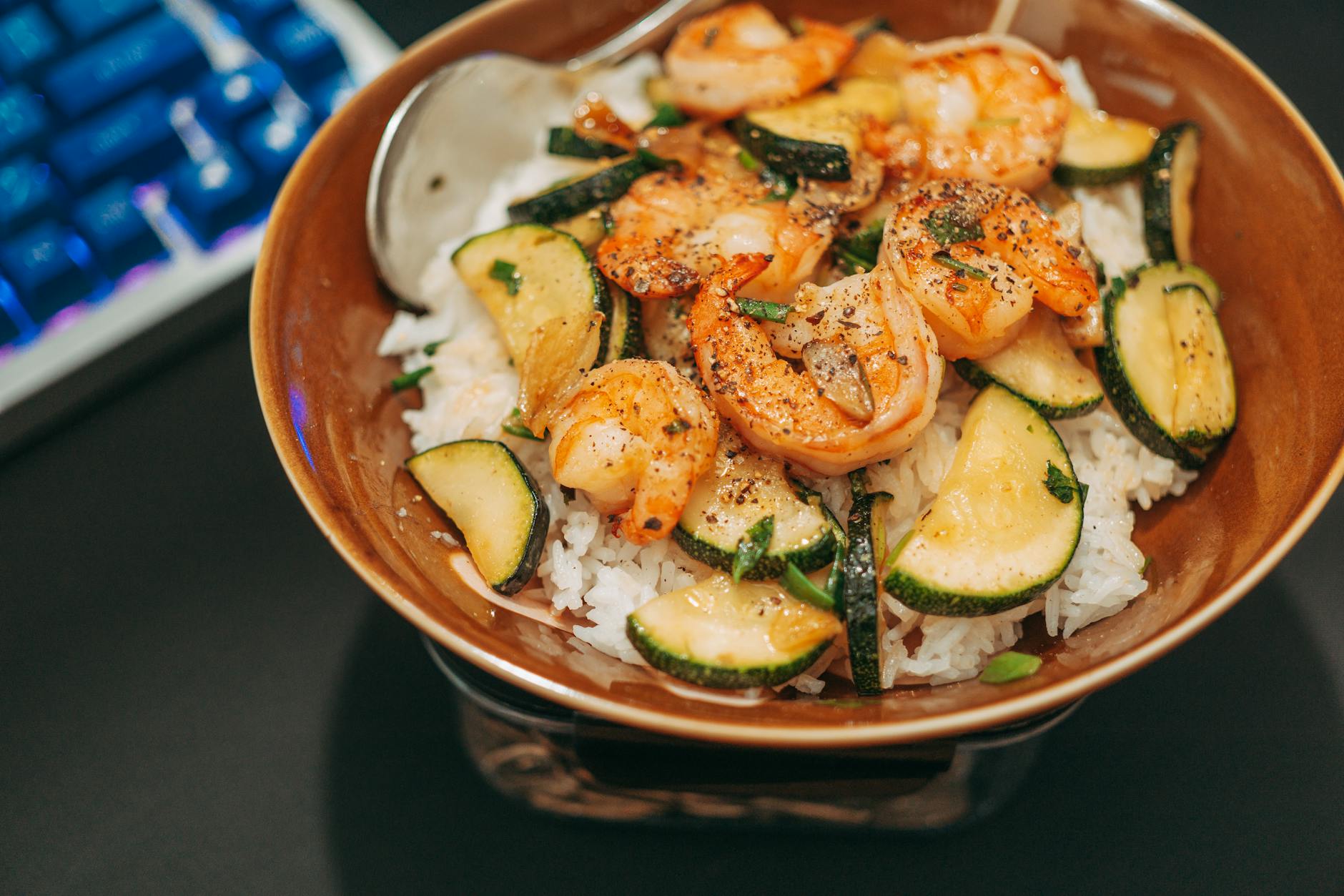 Garlic Sriracha Shrimp Bowl