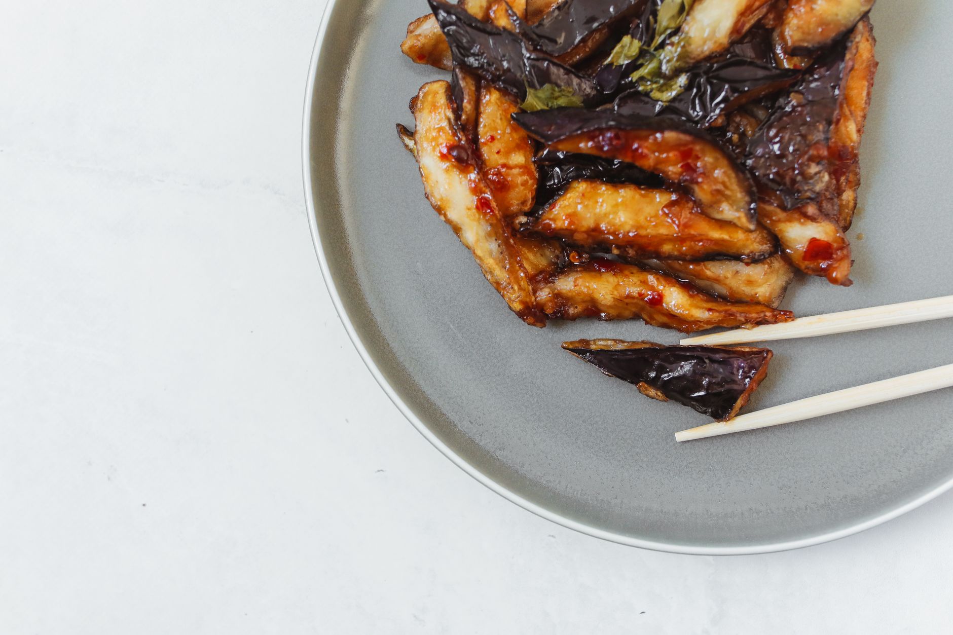 Garlicky Glazed Eggplant