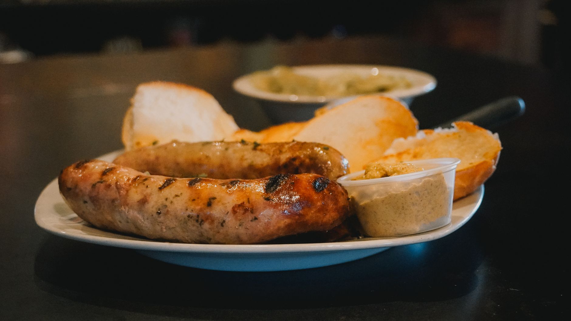 German Weisswurst with Mustard & Pretzels
