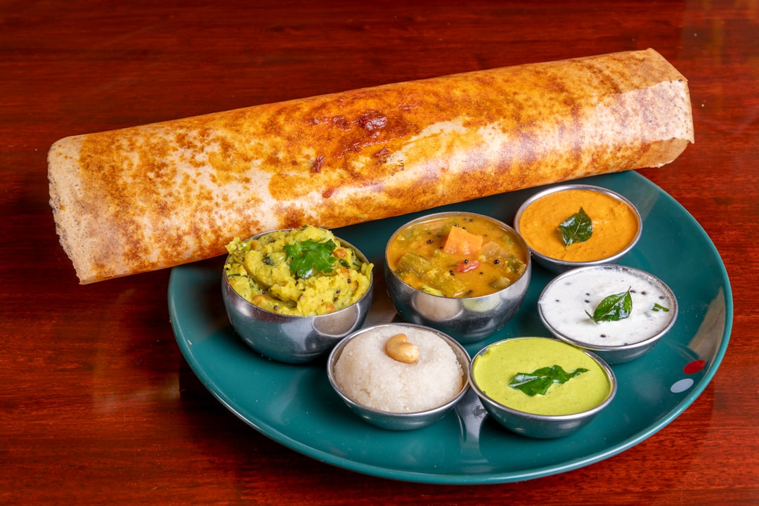 Ghee Roast Dosa with Potato Masala & Sambhar