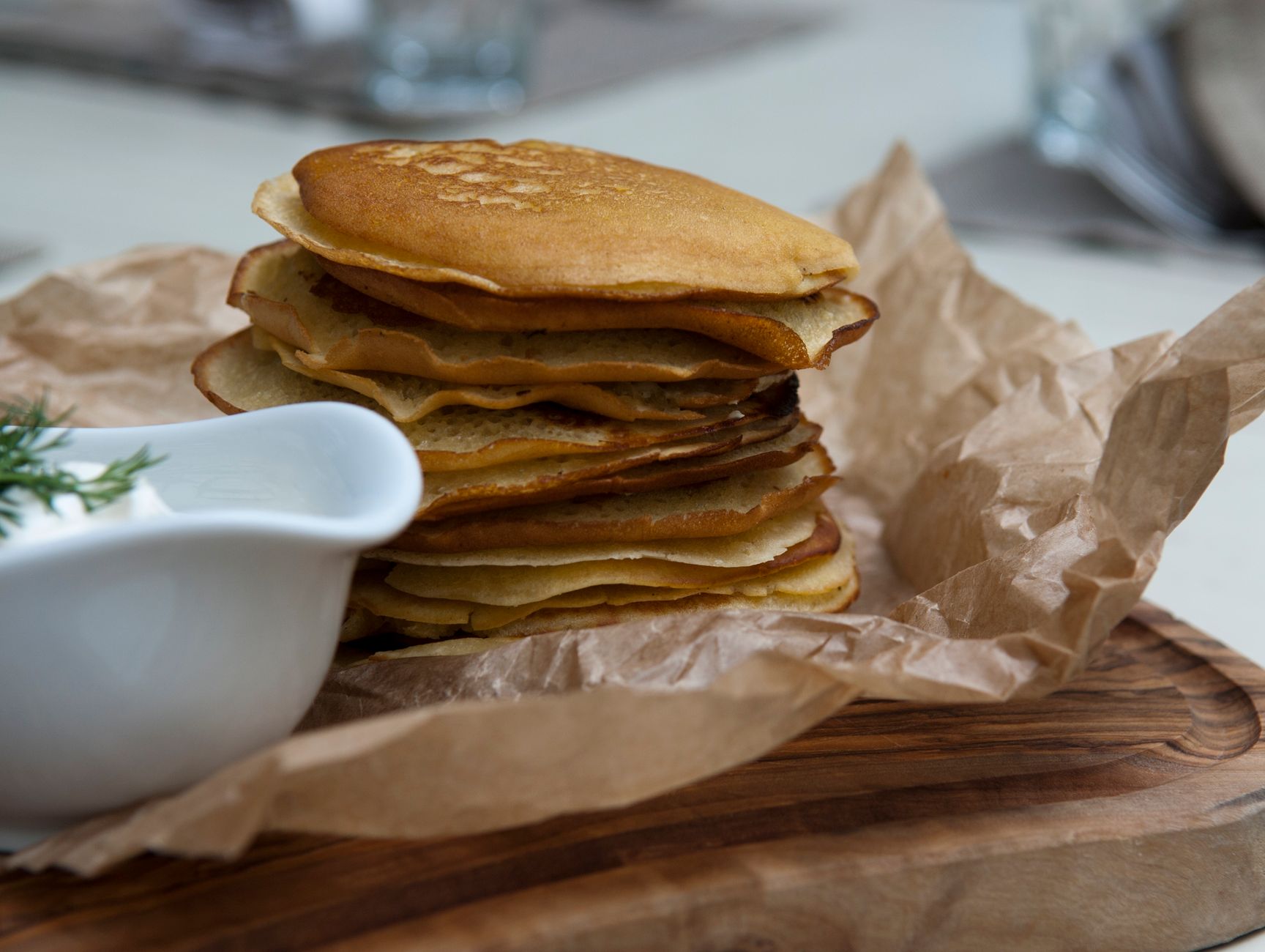 Golden Boxty with Sour Cream & Dill