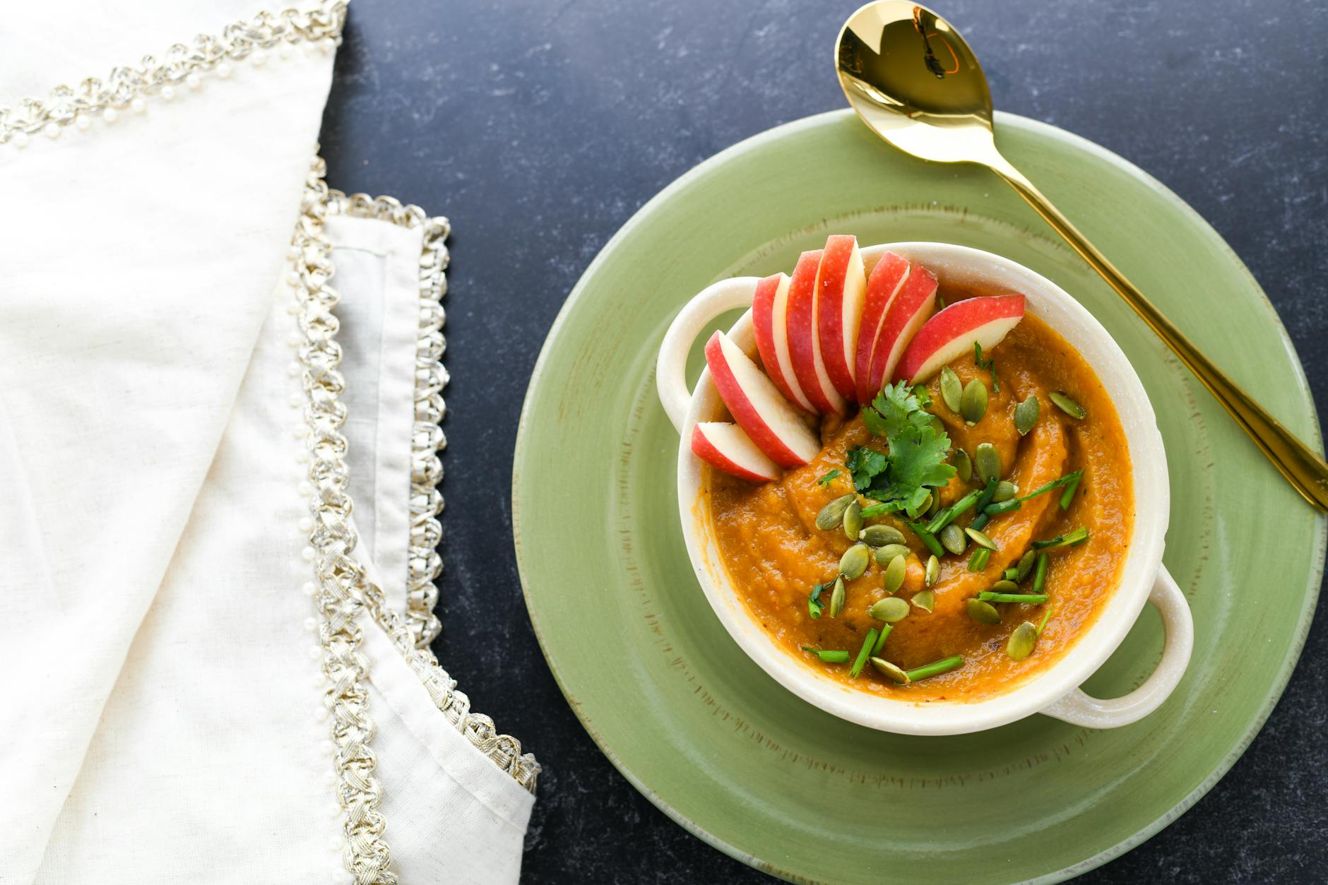 Golden Pumpkin Porridge with Crispy Apples