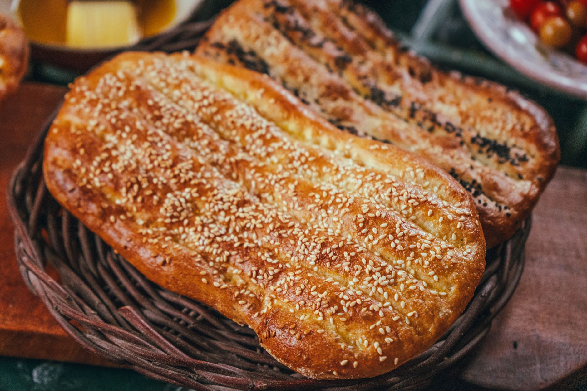 Golden Sesame Pide with Honey Butter