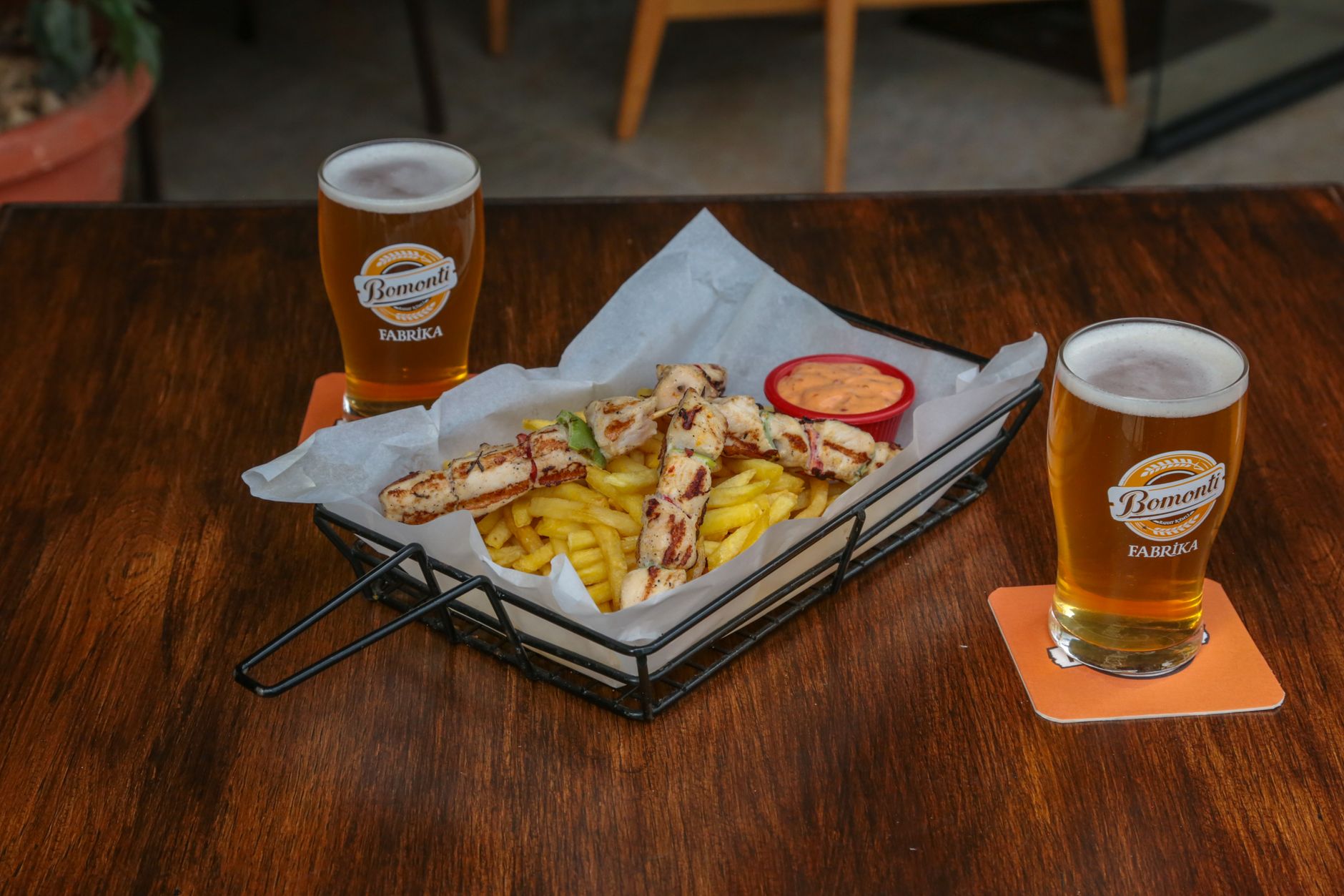 Greek Chicken Souvlaki with Crispy Fries