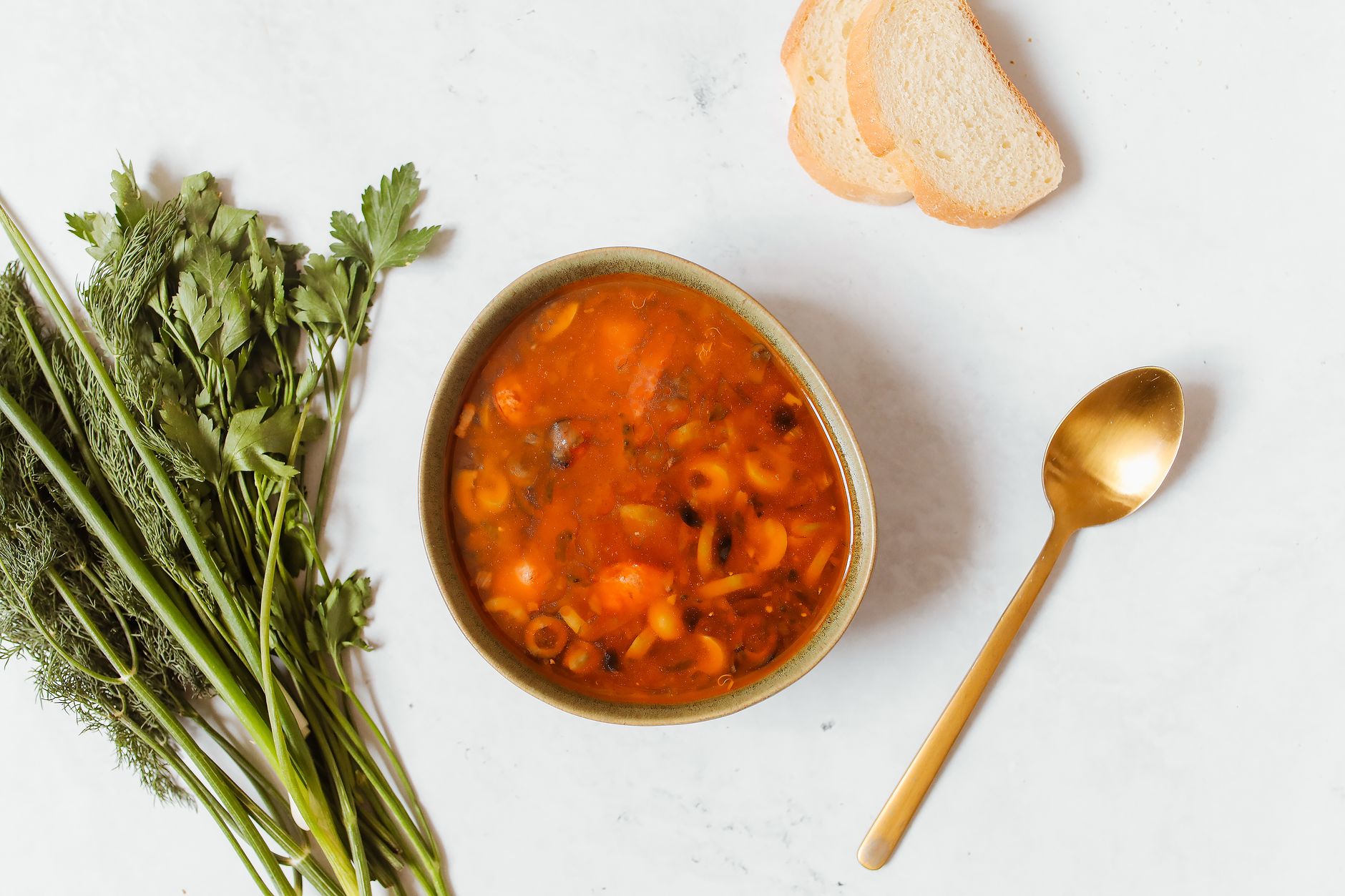 25-Min Greek Fish Soup with Crispy Bread