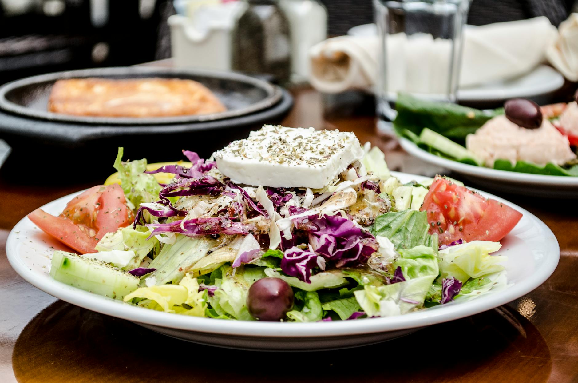 Greek Salad with Crispy Cheese & Fish Roe