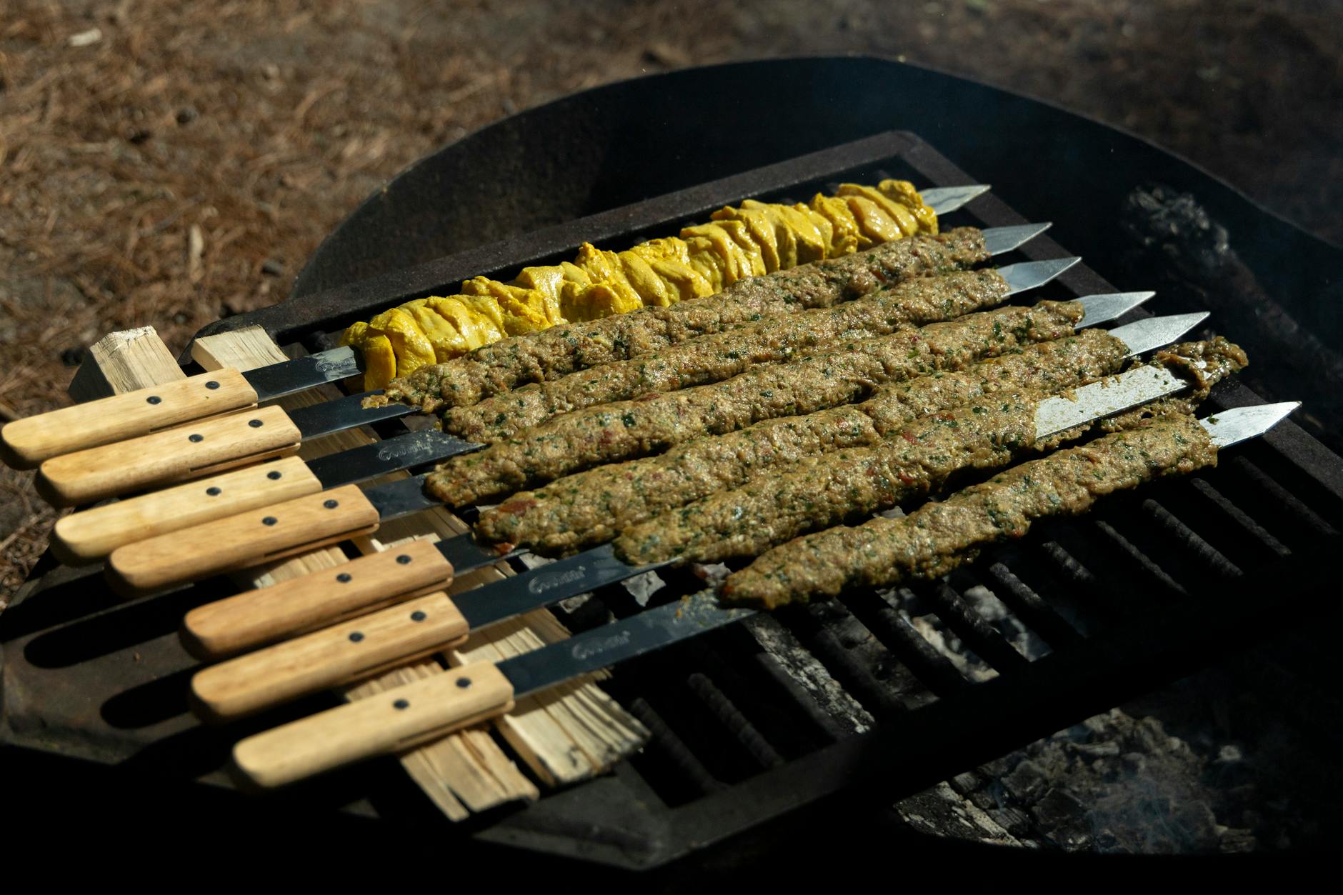Grilled Beef & Chicken Kofta Skewers