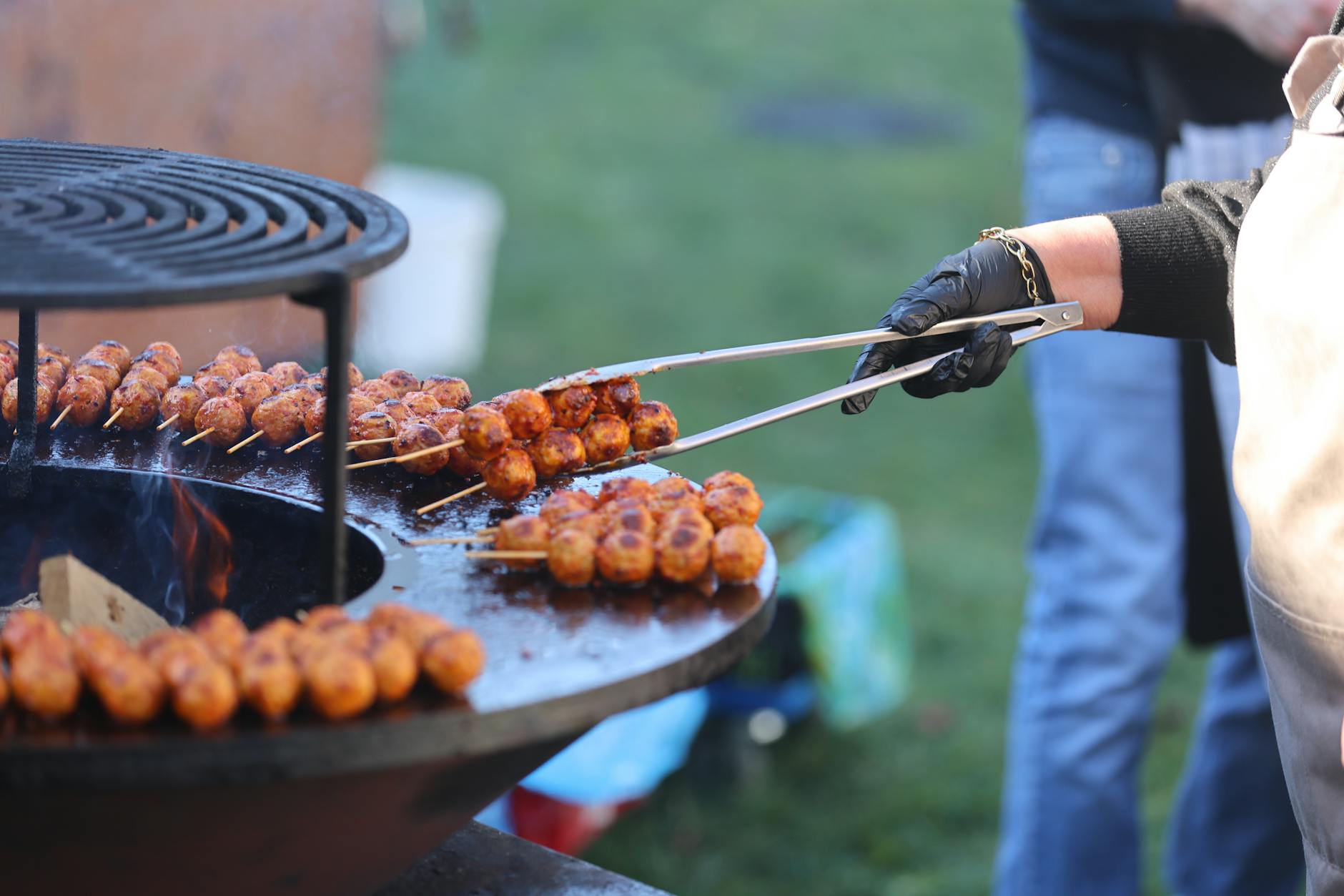 Grilled Beef Meatball Skewers