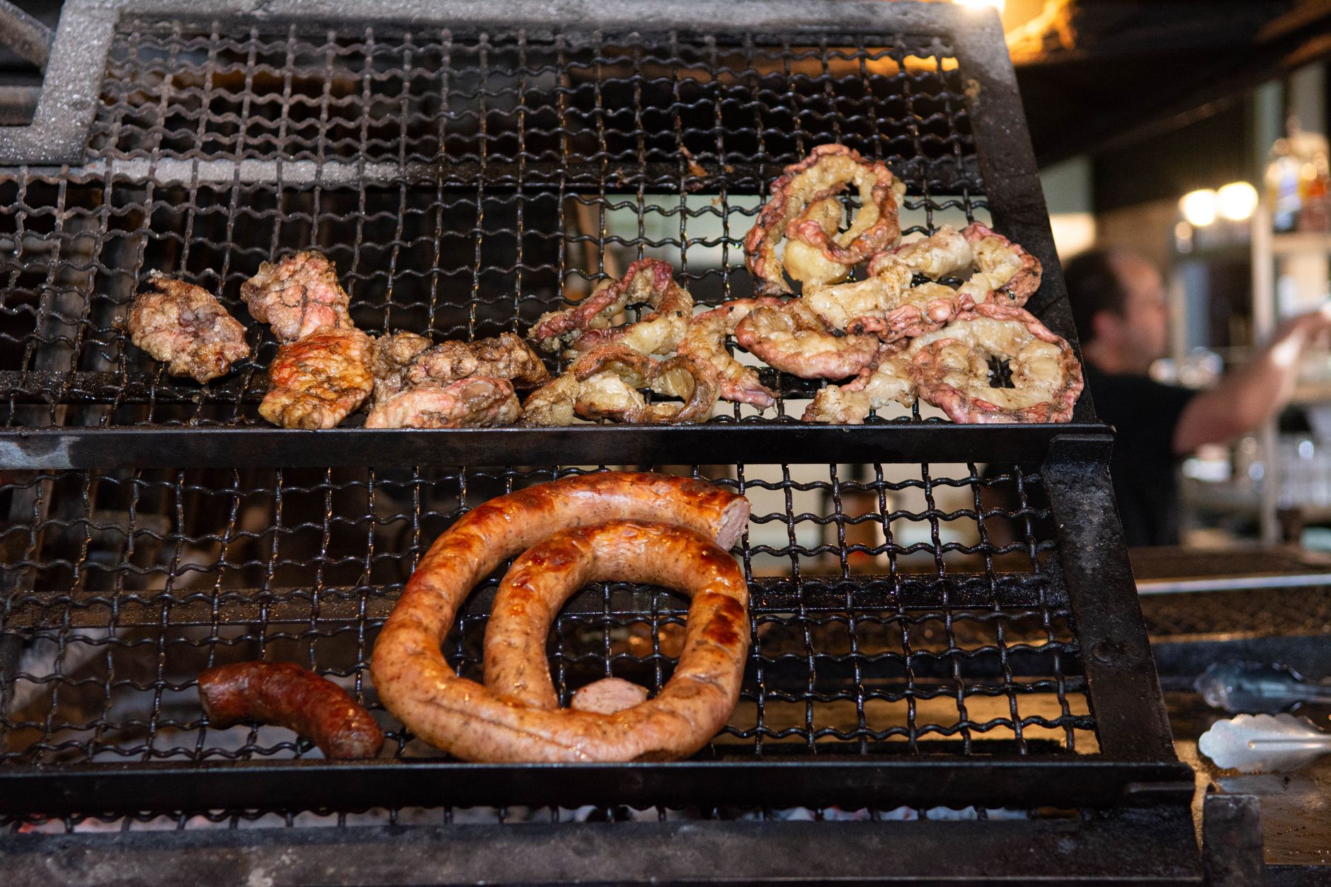Grilled Boerewors with Charred Onions