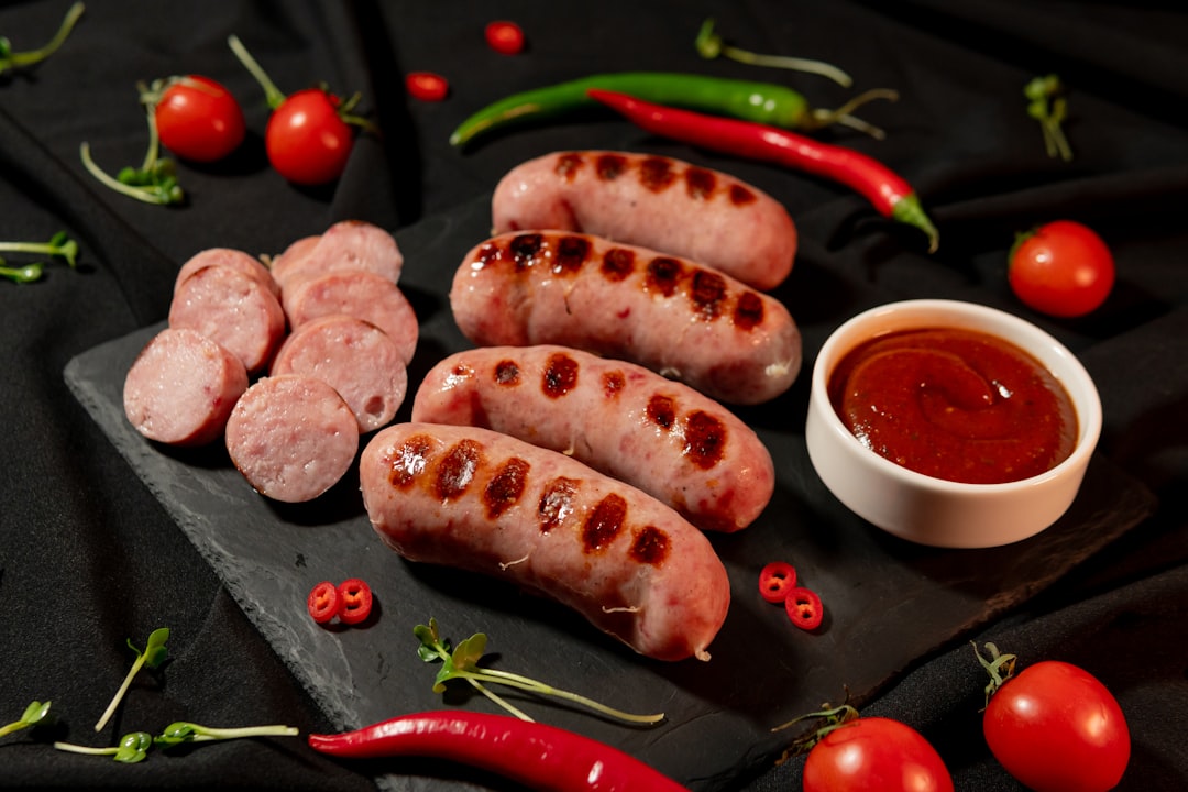 Grilled Kielbasa with Charred Tomatoes & Peppers