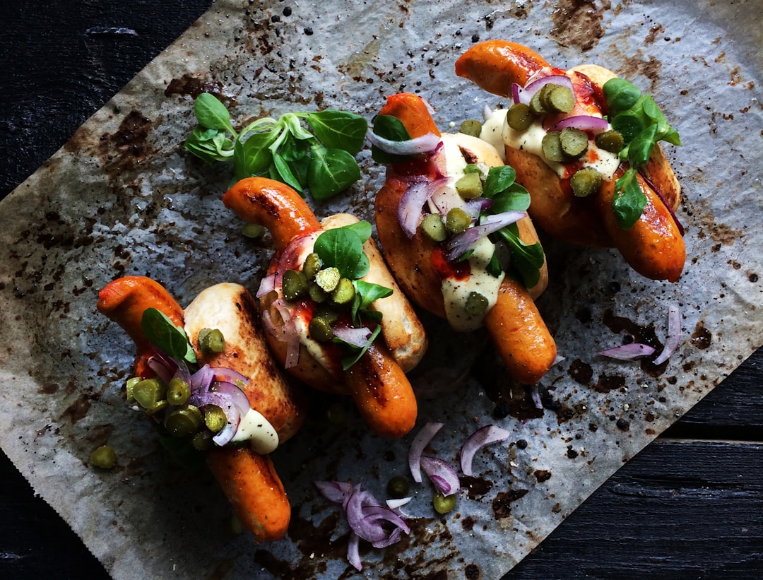 Grilled Kielbasa Hot Dogs with Crispy Onions