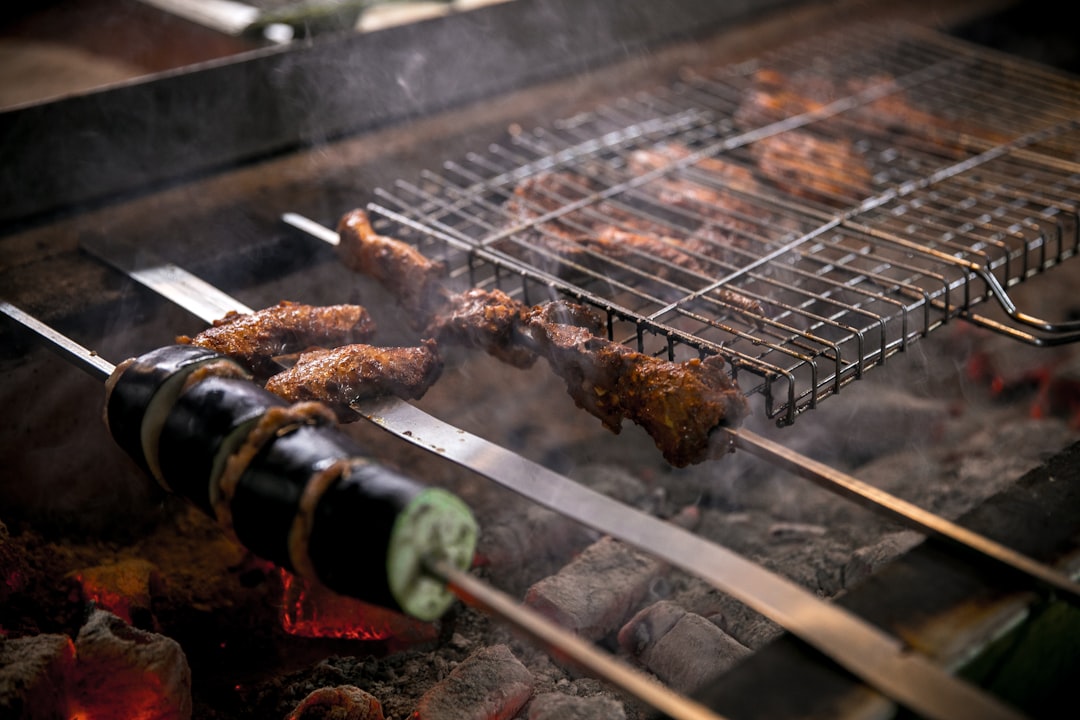 Grilled Lamb Souvlaki with Charred Eggplant