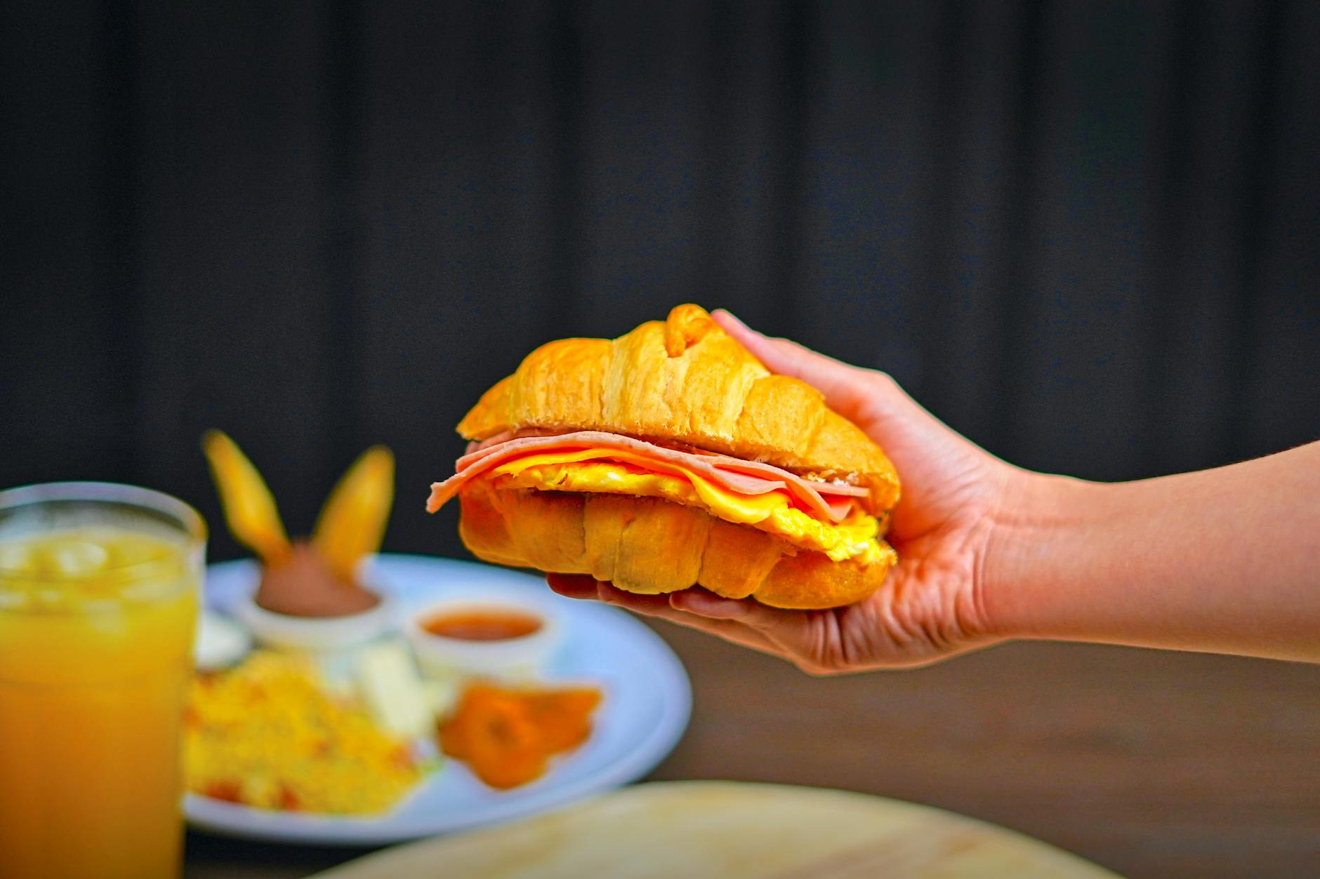 Ham, Egg & Cheese Croissant Breakfast