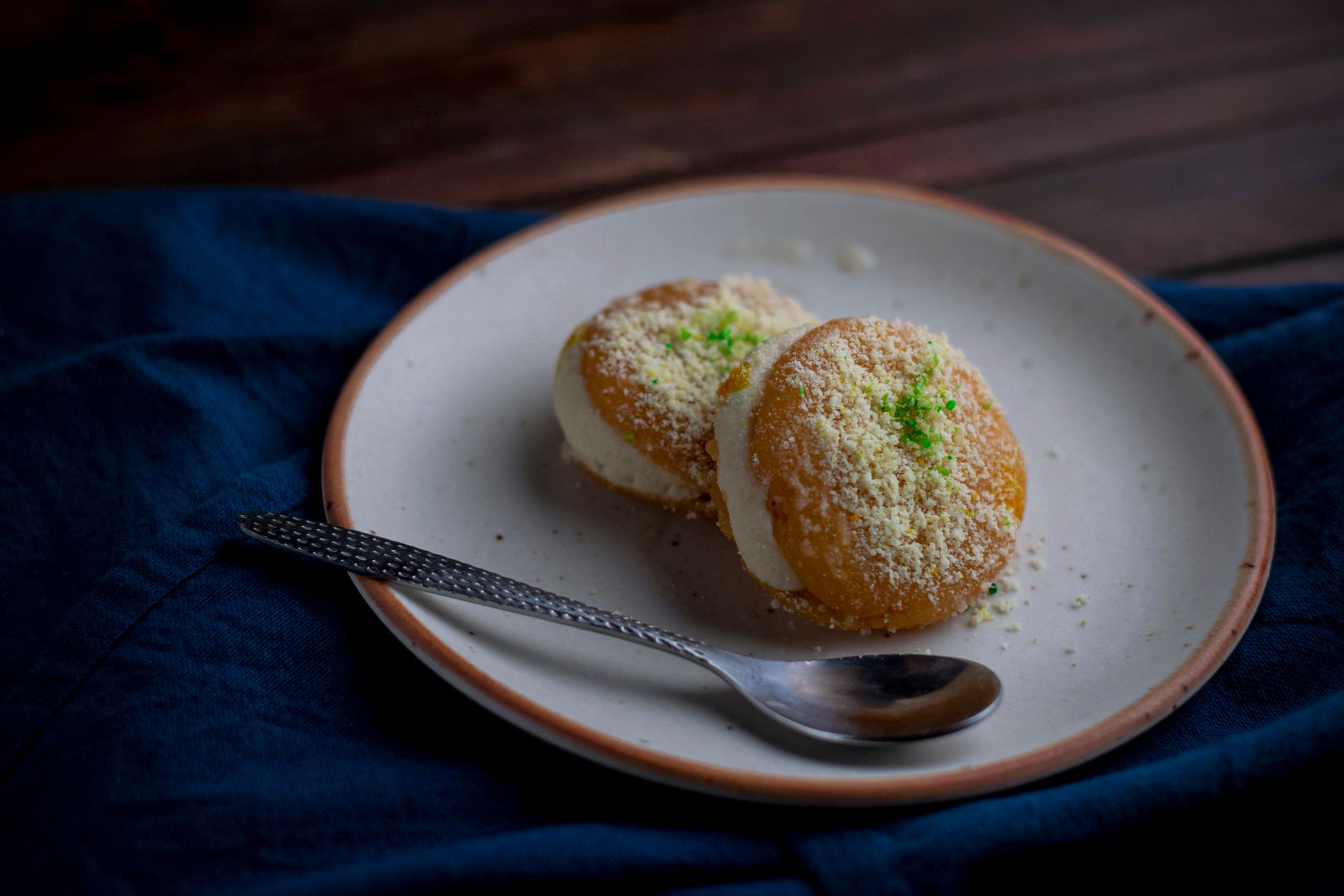 Honey Semolina Cake with Whipped Cream
