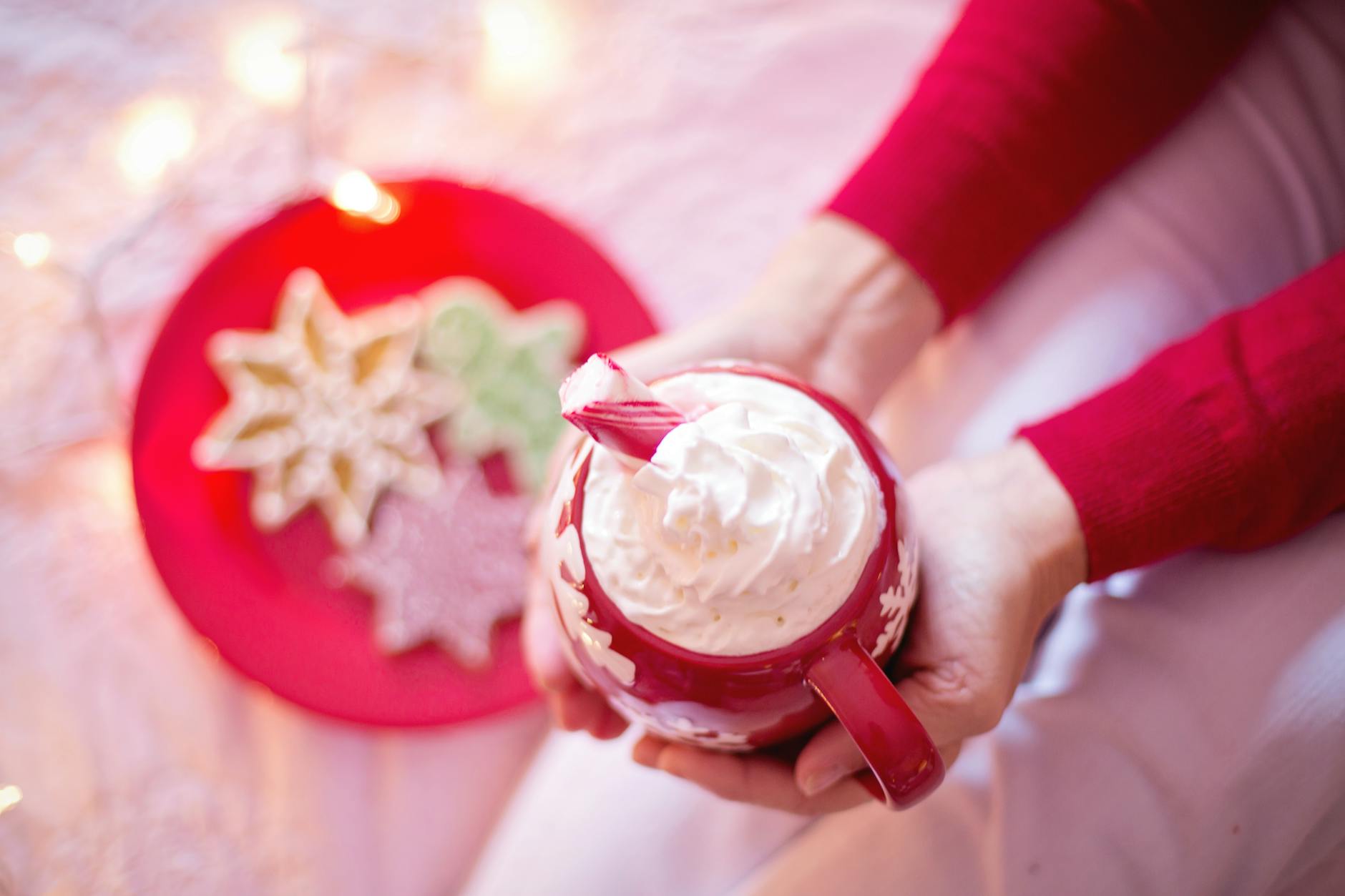 Hot Chocolate with Marshmallows & Candy Cane