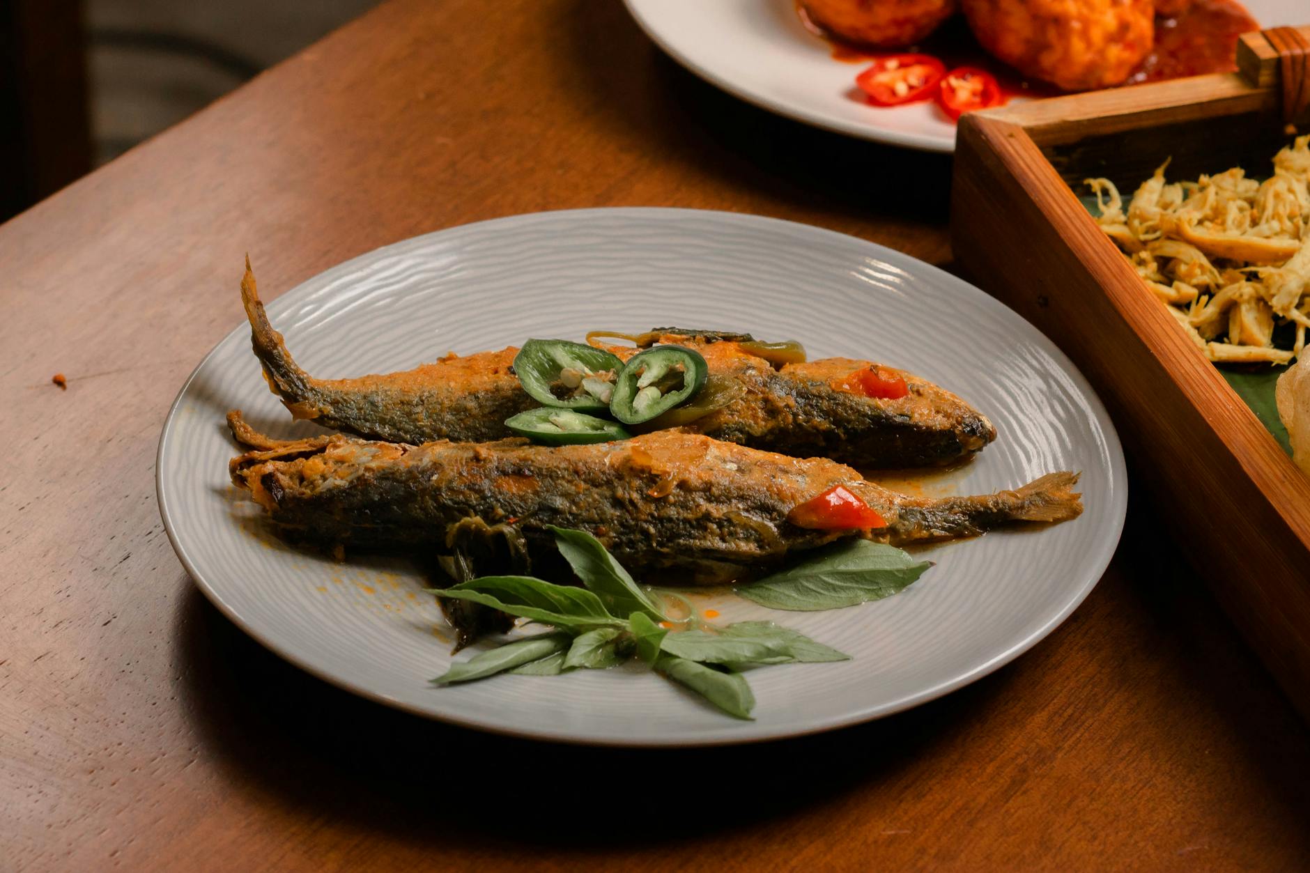 Ikan Woku with Crispy Chicken & Spiced Egg