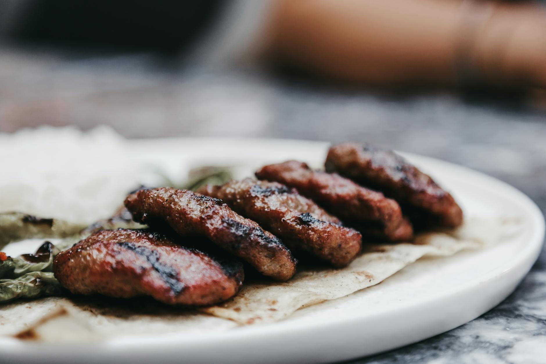 Israeli Beef Kebab with Tahini & Grilled Peppers