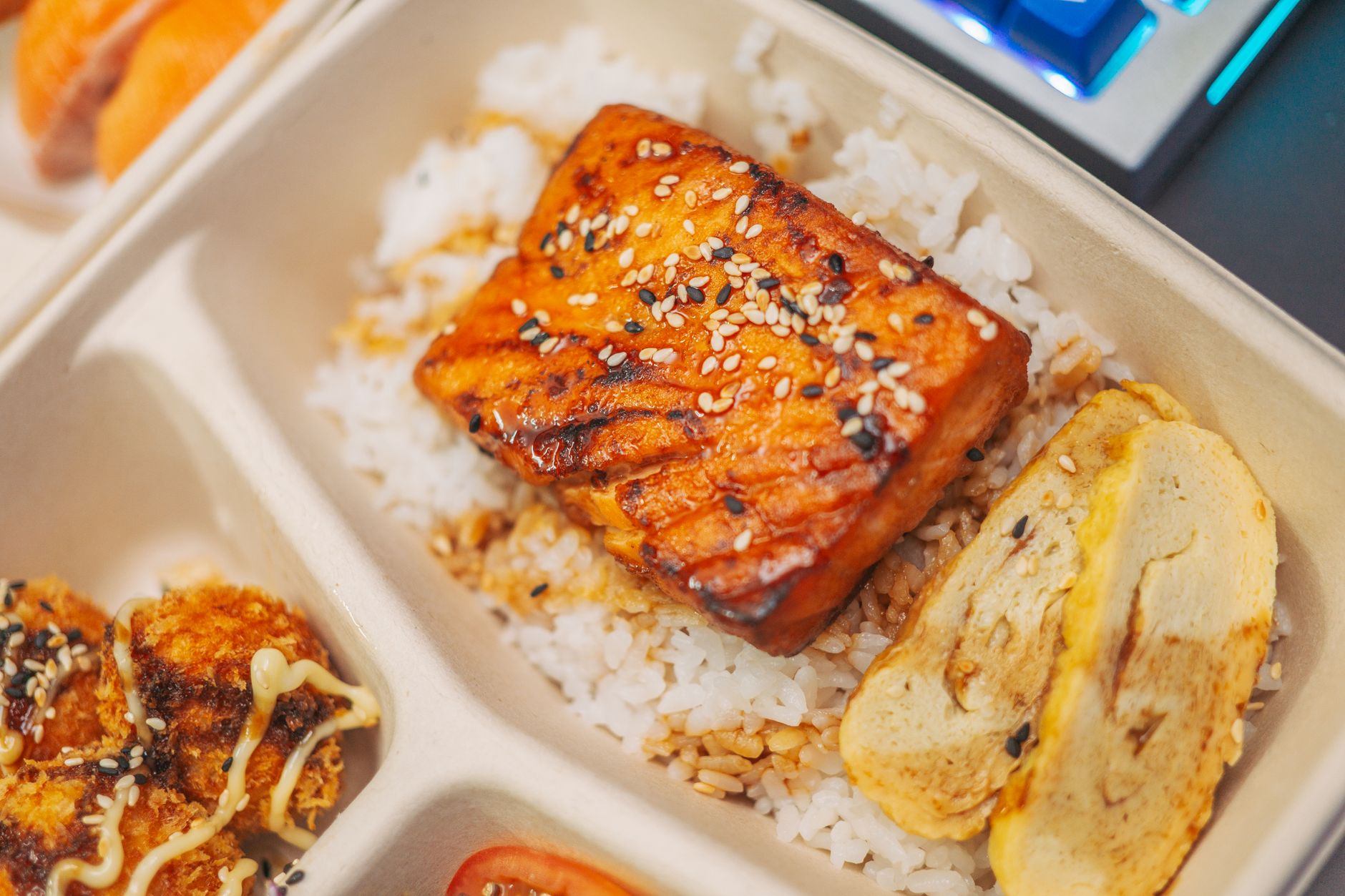 Japanese Breakfast with Grilled Salmon & Egg