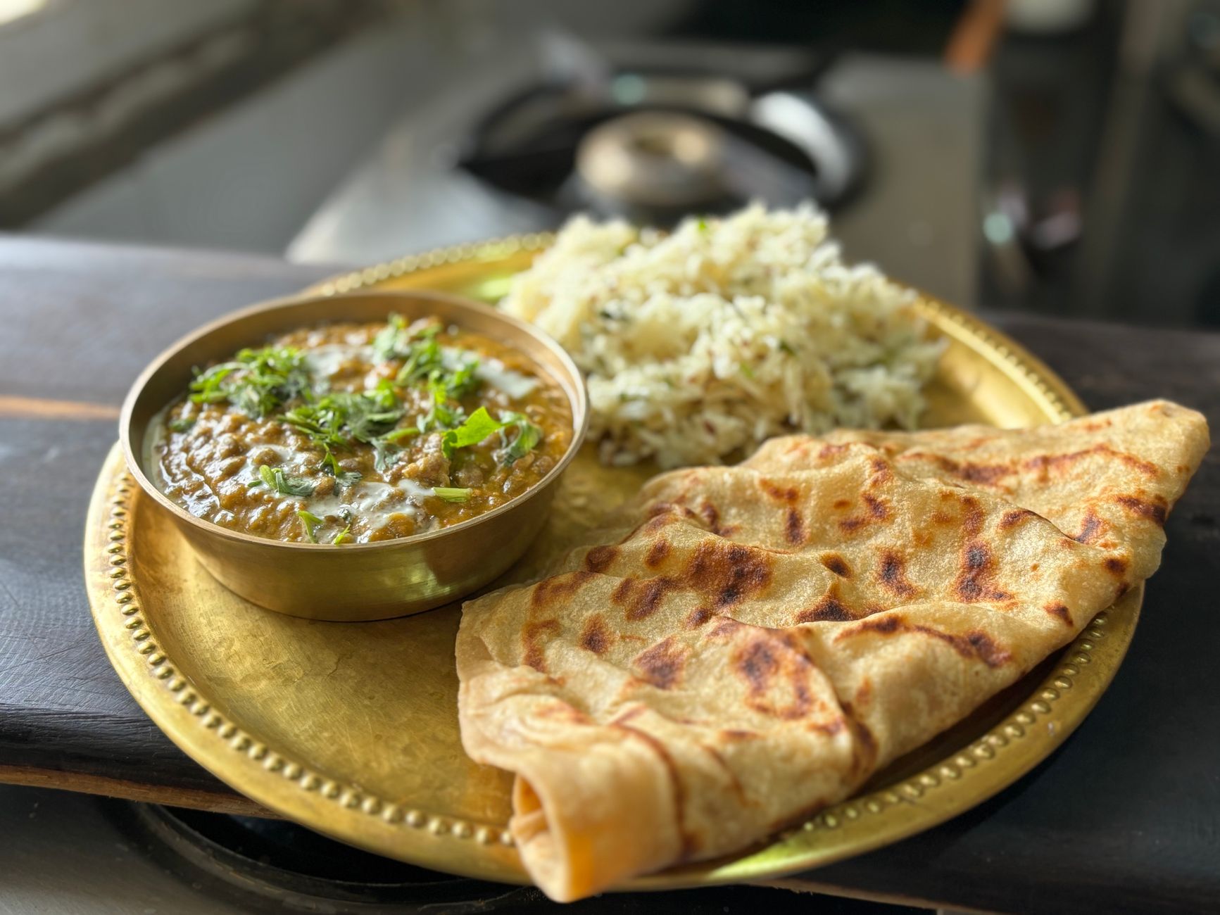Keema Paratha with Dal & Jeera Rice