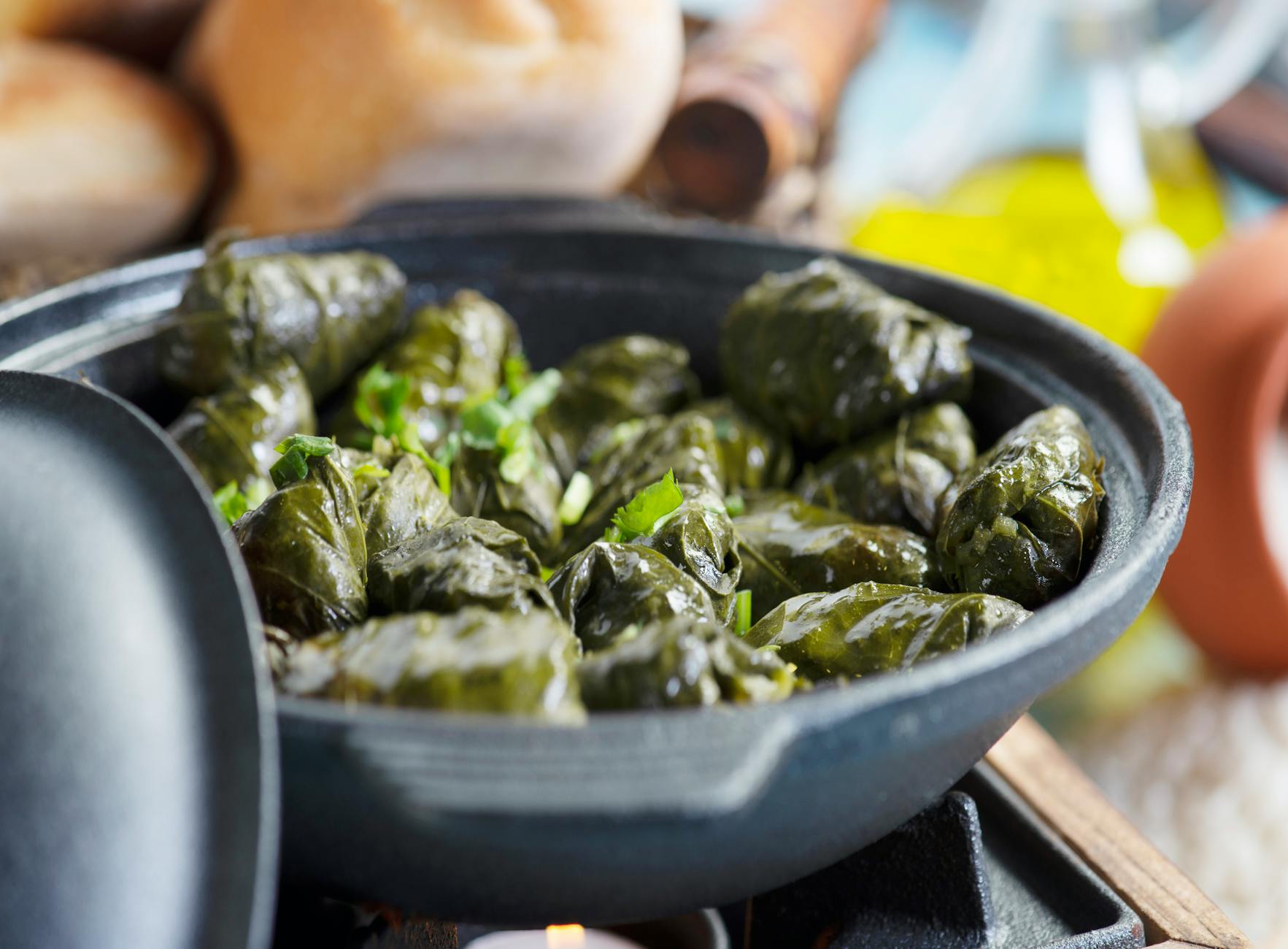 15-Min Lemon Dolmades & Warm Bread