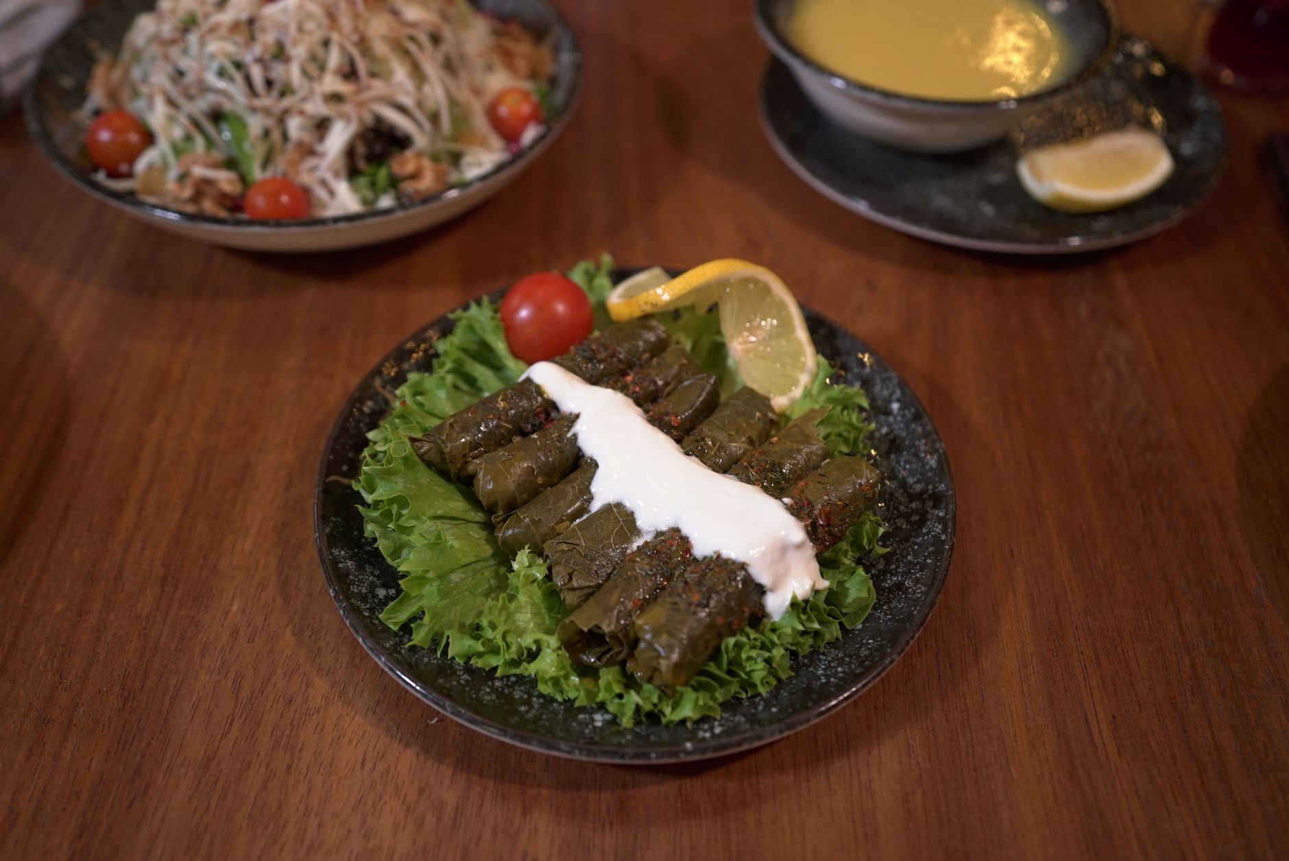 20-Min Lemon Vine Leaf Rolls with Yogurt