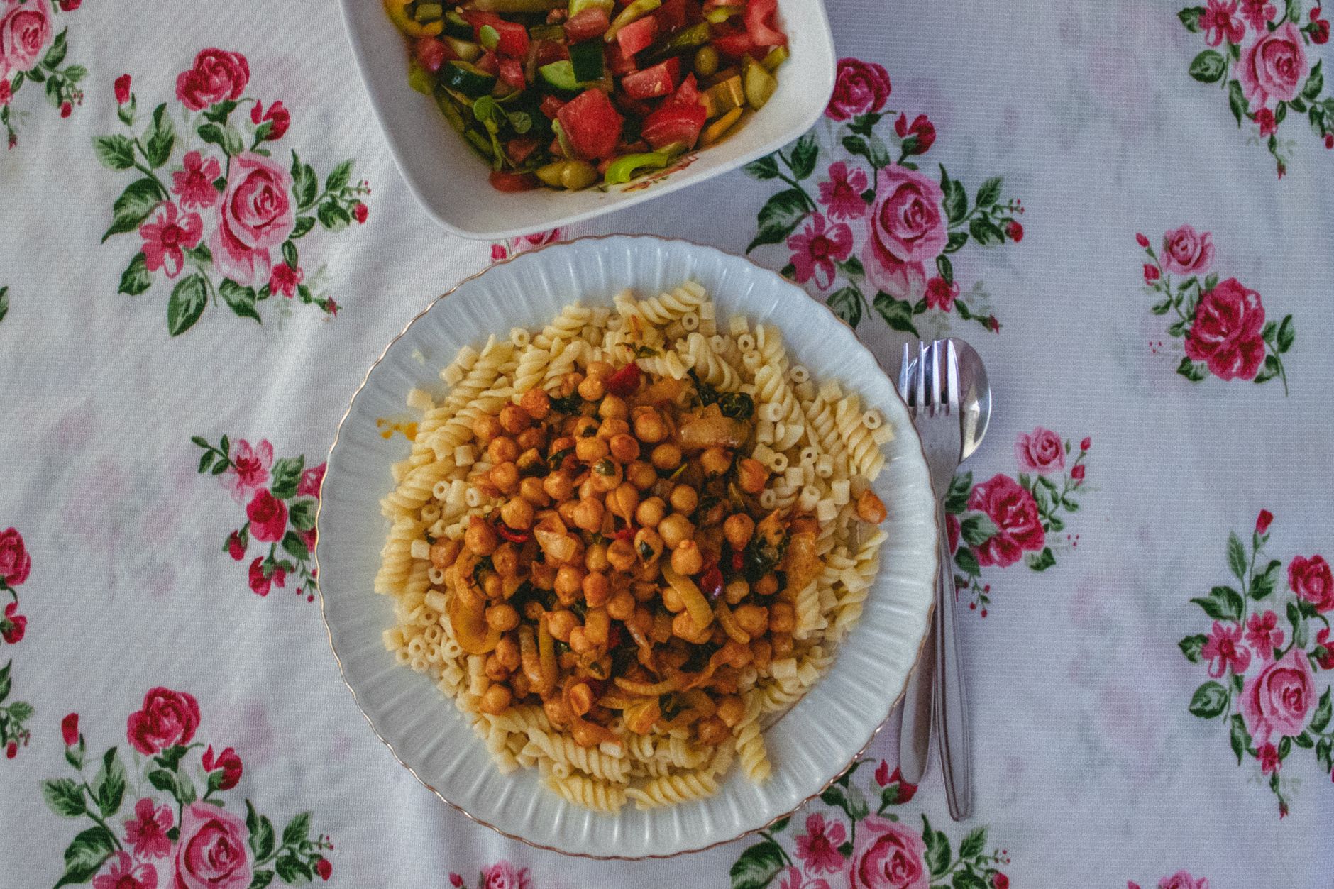 Lemony Pasta Salad with Chickpeas & Herbs