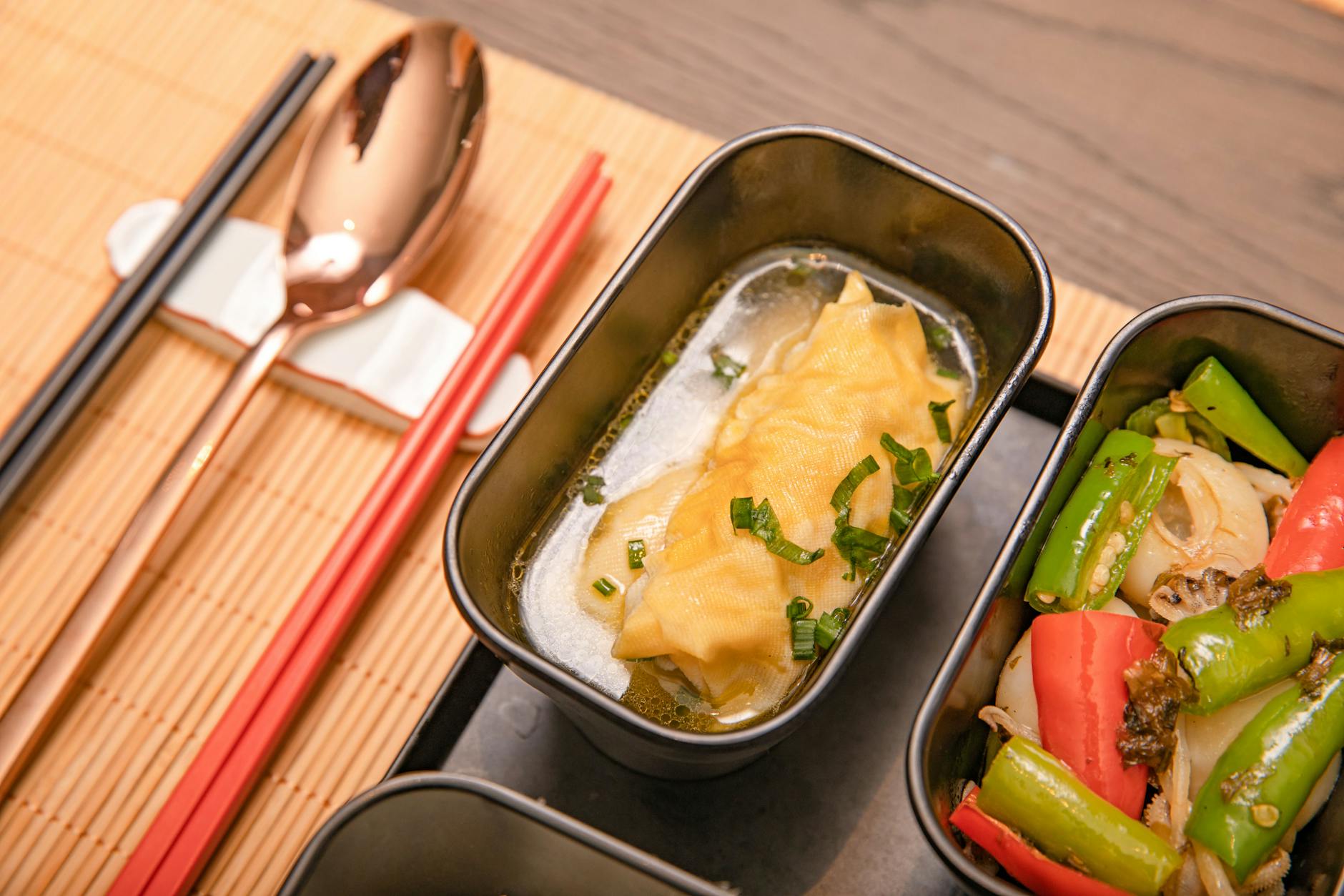 Manduguk — Pork Dumplings in Clear Broth with Squid